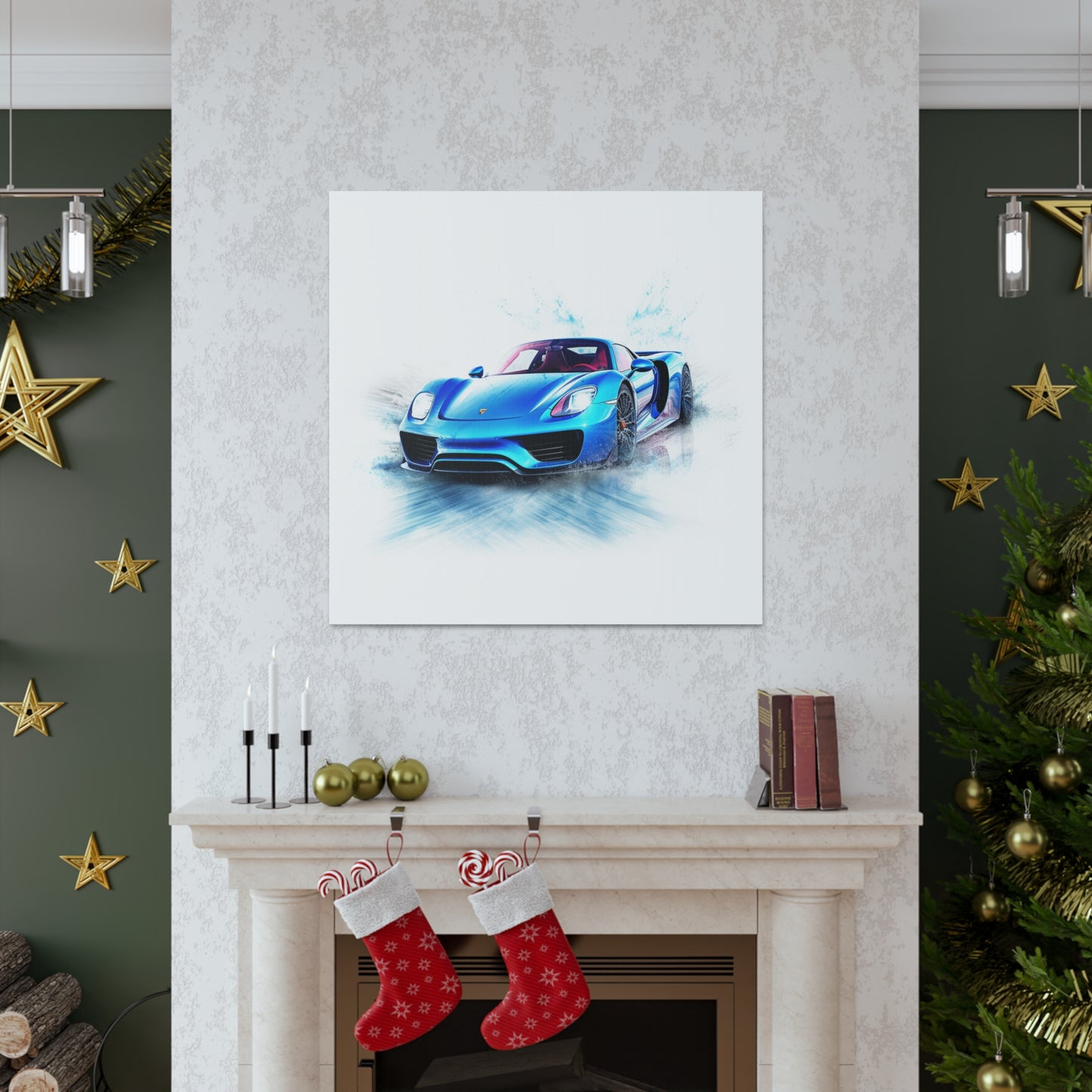 Canvas Gallery Wraps 918 Spyder with white background driving fast on water 1