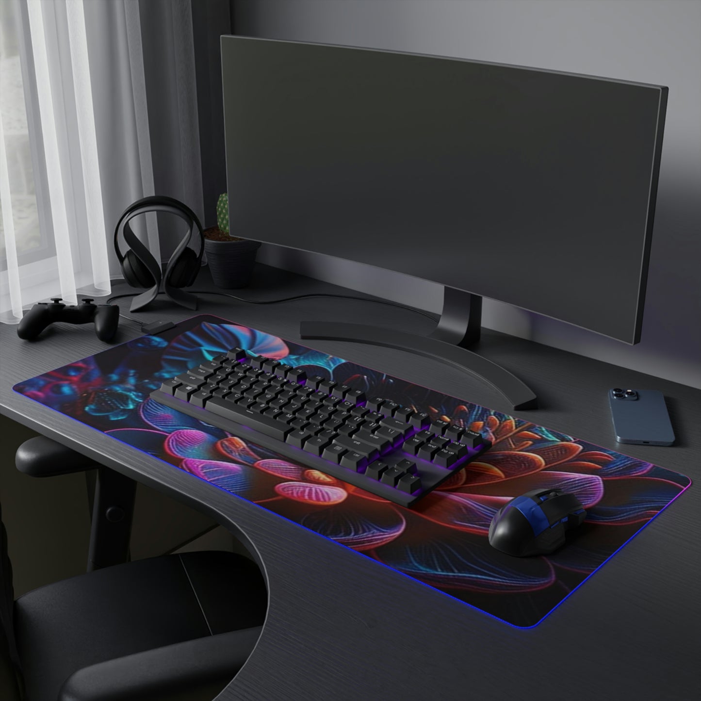 LED Gaming Mouse Pad Neon Florescent Glow 4