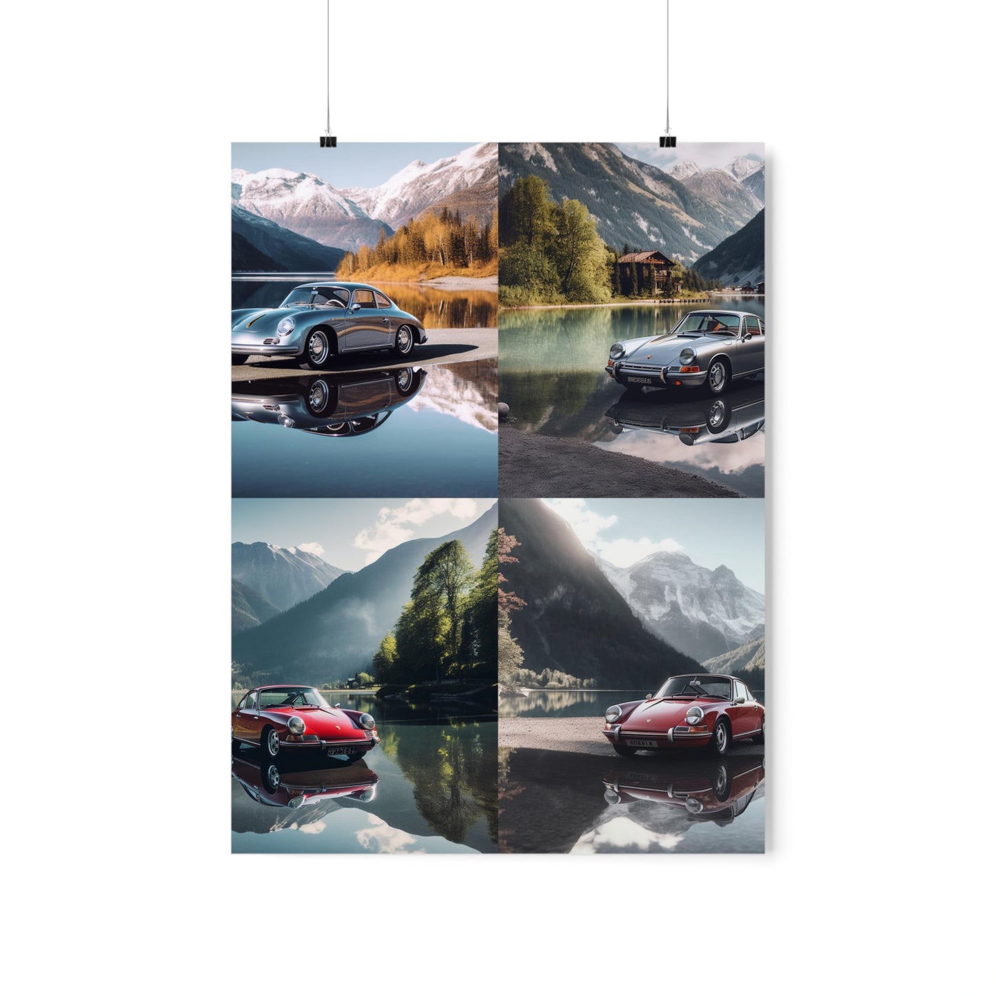 Premium Matte Vertical Posters Porsche Lake 5