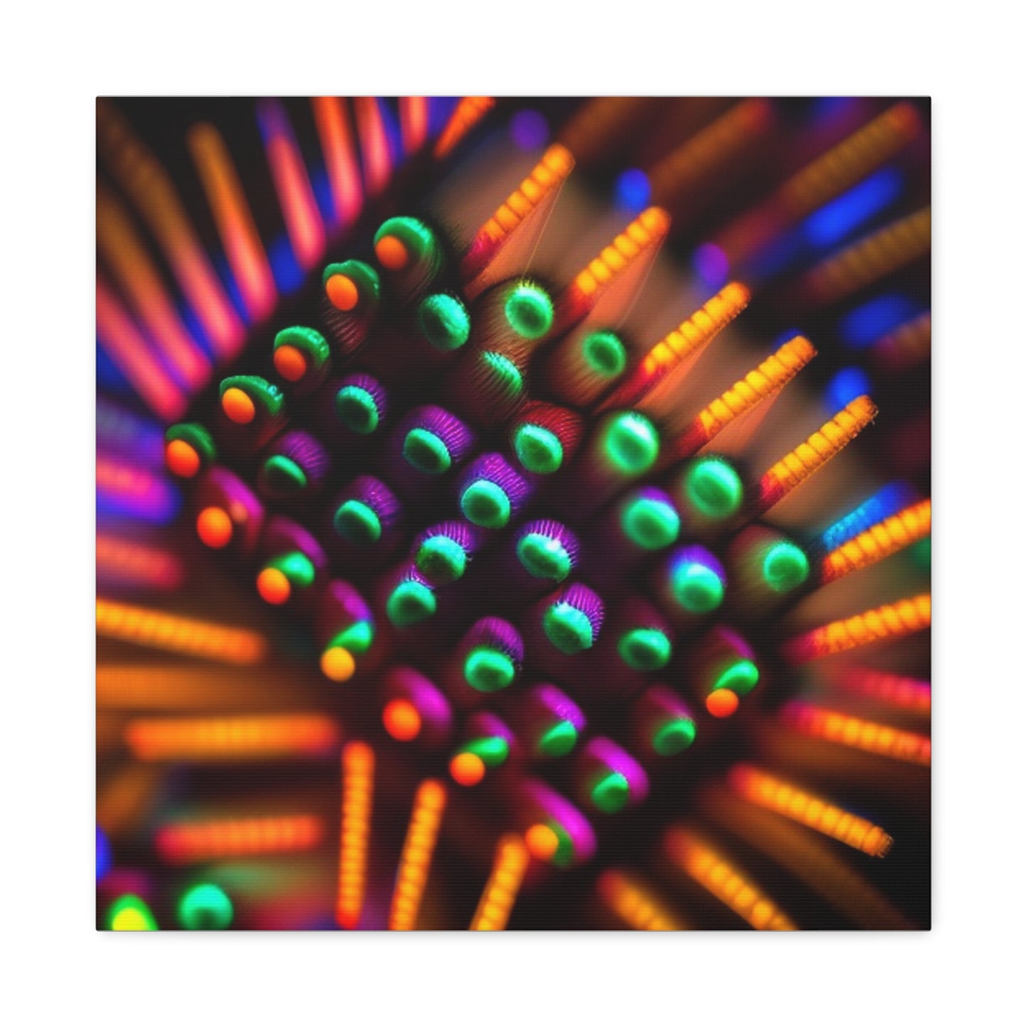 Canvas Gallery WrapsMacro Cactus neon square 3