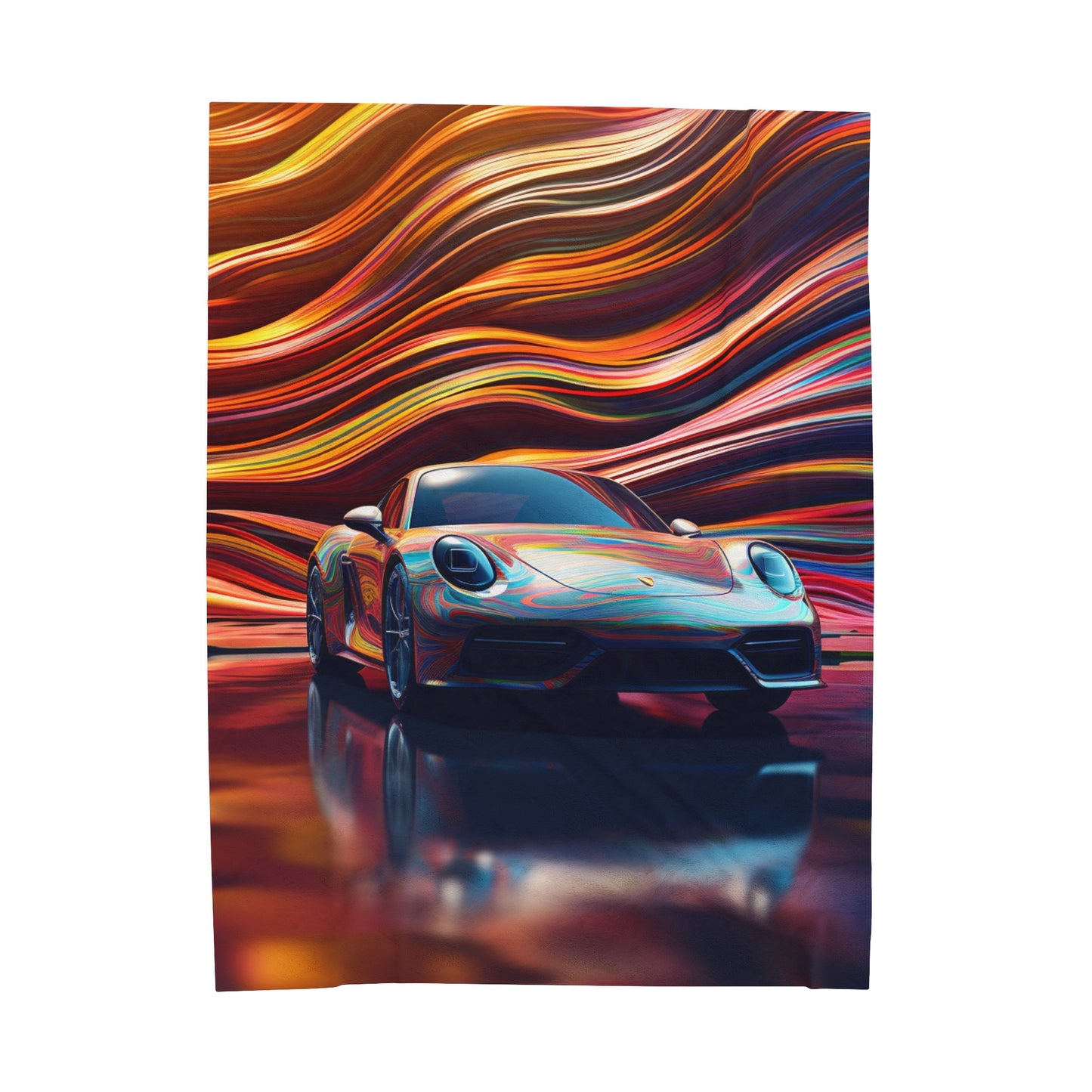 Velveteen Plush Blanket Porsche Water Fusion 1