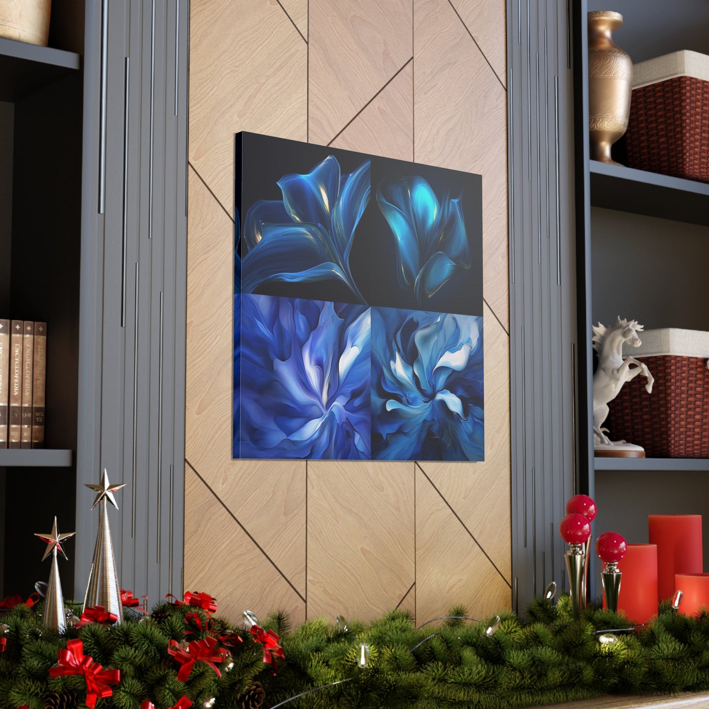 Canvas Gallery Wraps Abstract Blue Tulip 5