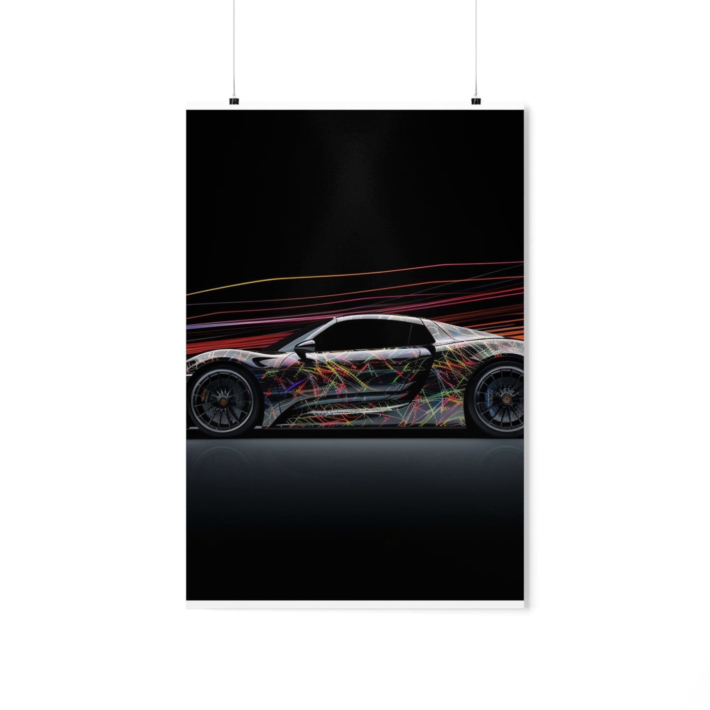 Premium Matte Vertical Posters Porsche Line 4