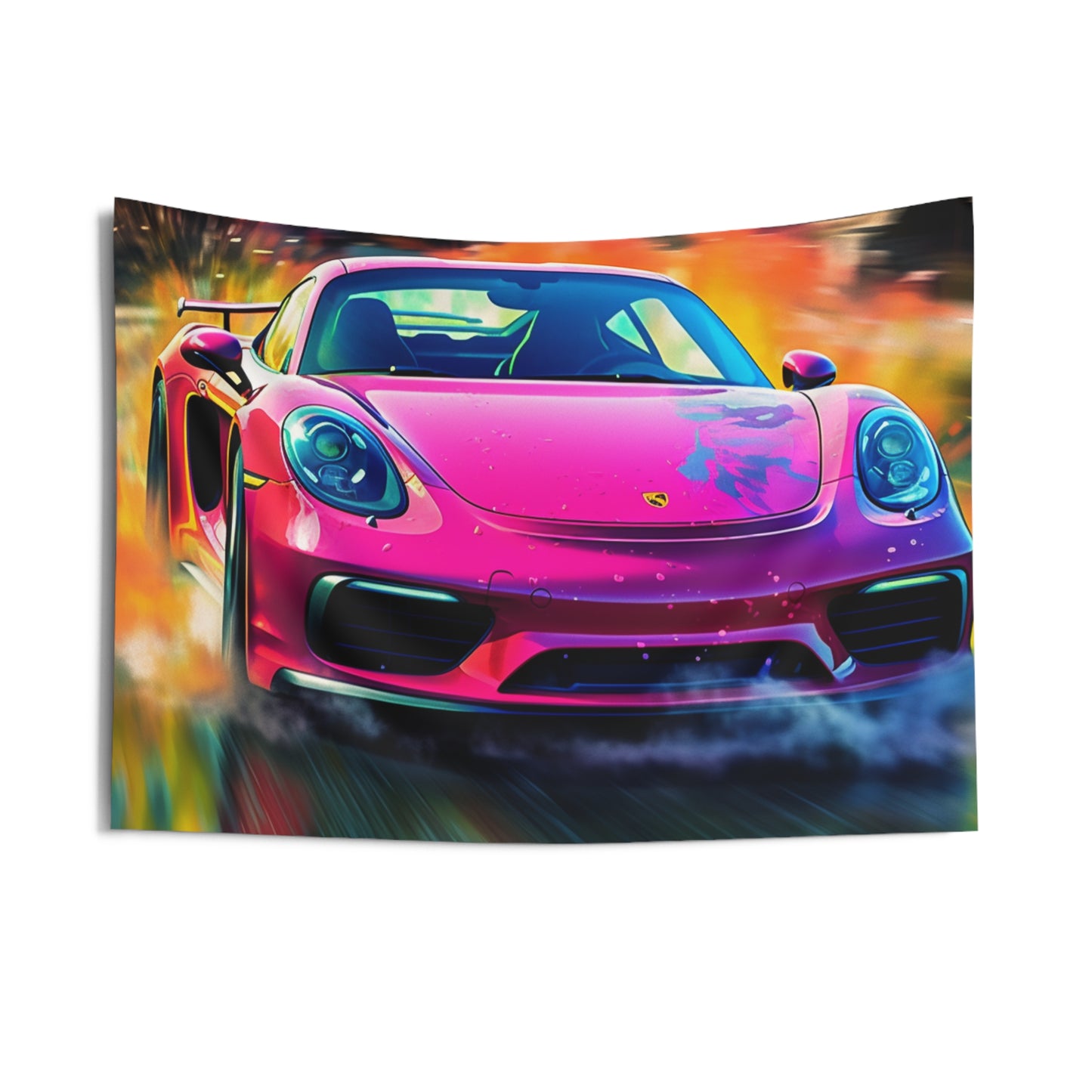 Indoor Wall Tapestries Pink Porsche water fusion 4