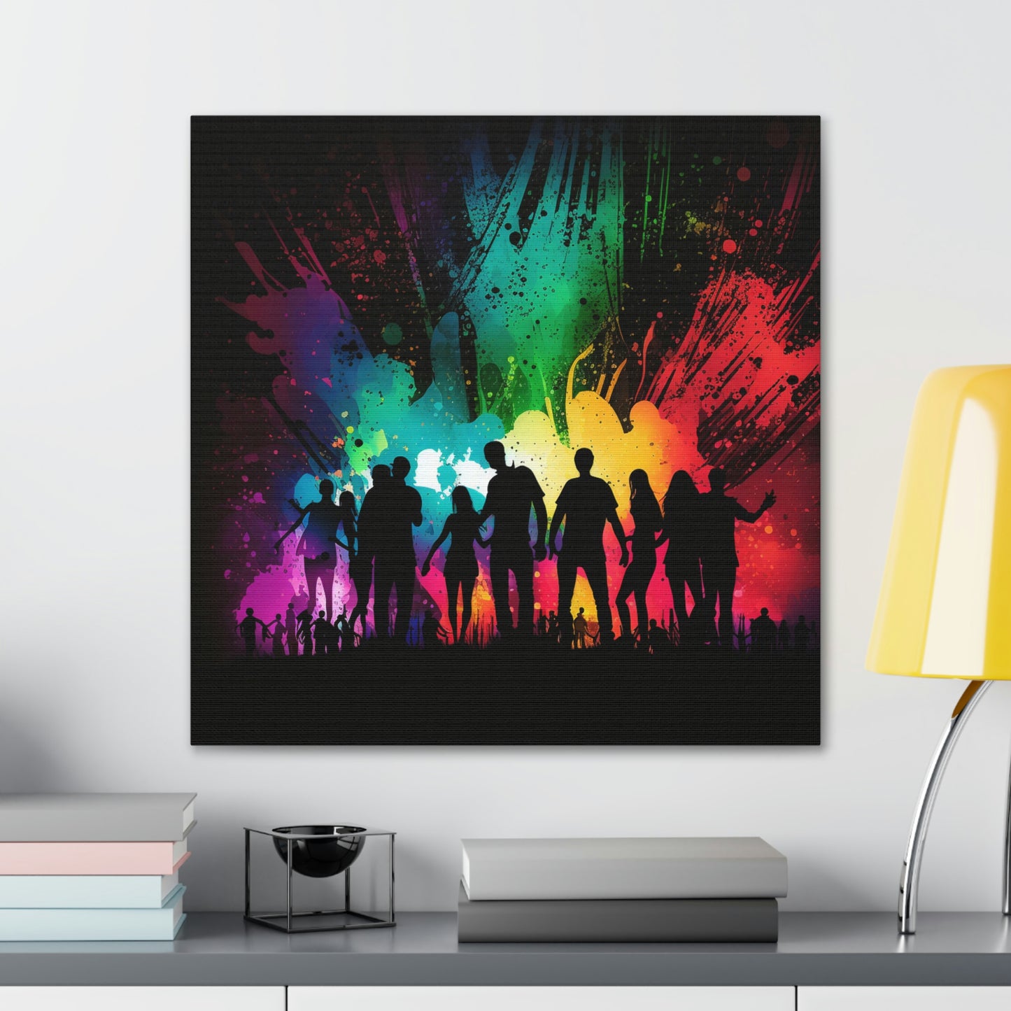 Canvas Gallery Wraps Silhouettes Color Party 1