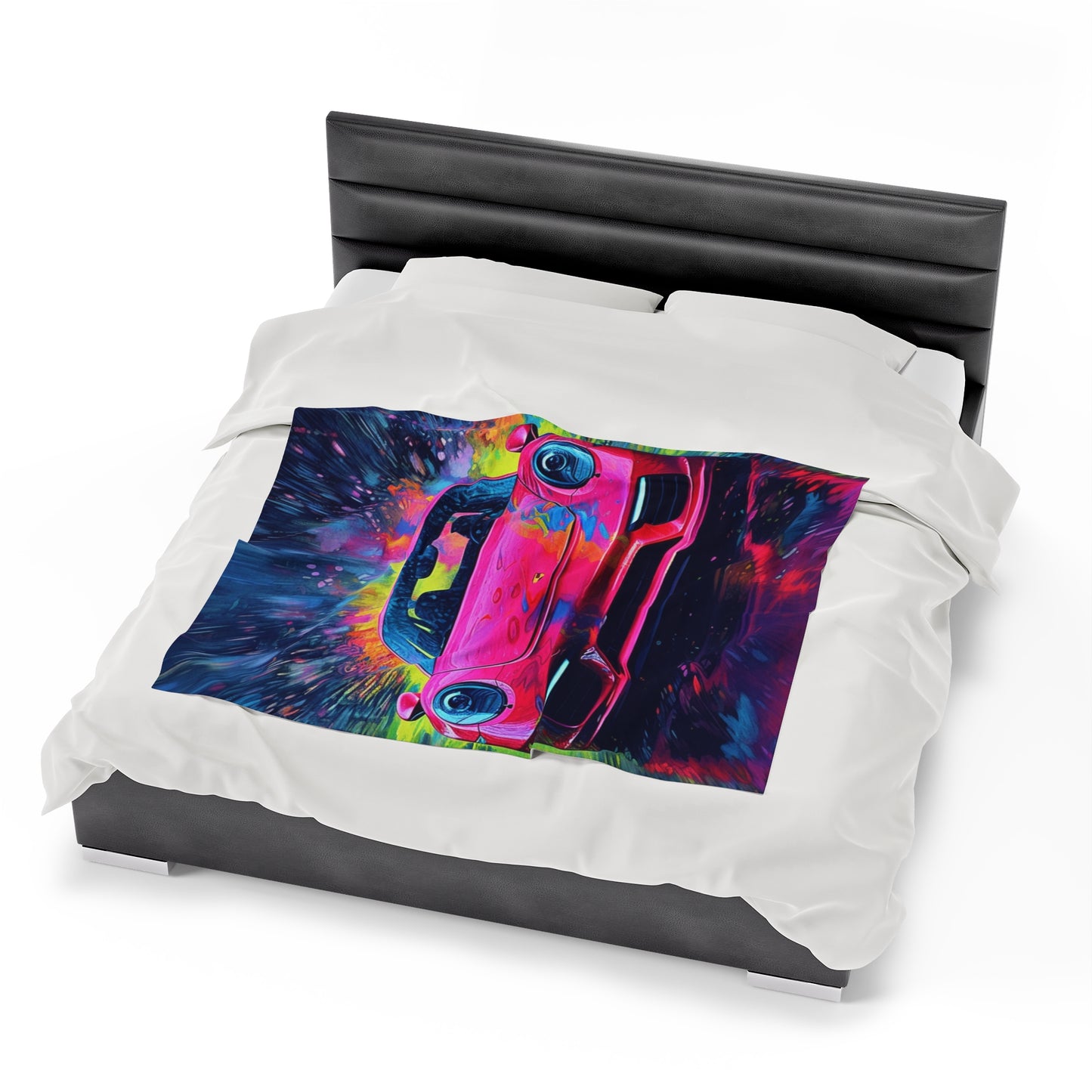 Velveteen Plush Blanket Pink Porsche water fusion 3