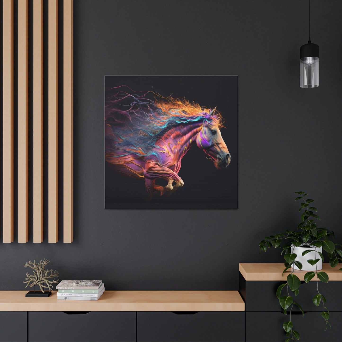 Canvas Gallery Wraps Florescent Horses Mane 2