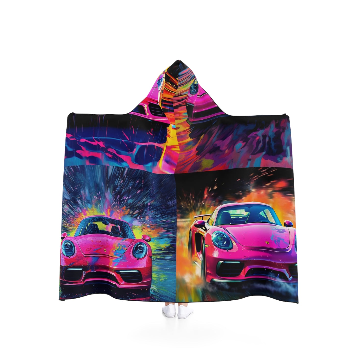 Hooded Blanket Pink Porsche water fusion 5