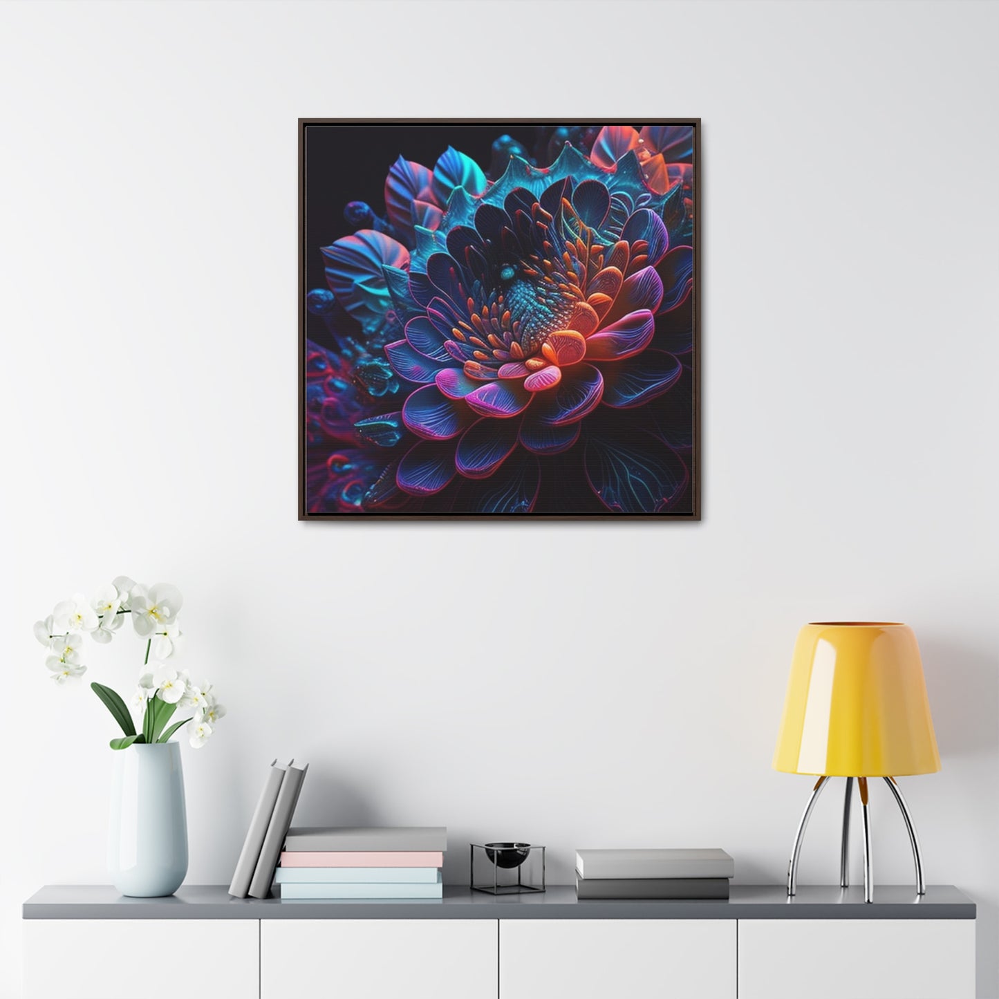Gallery Canvas Wraps, Square Frame Neon Florescent Glow 4