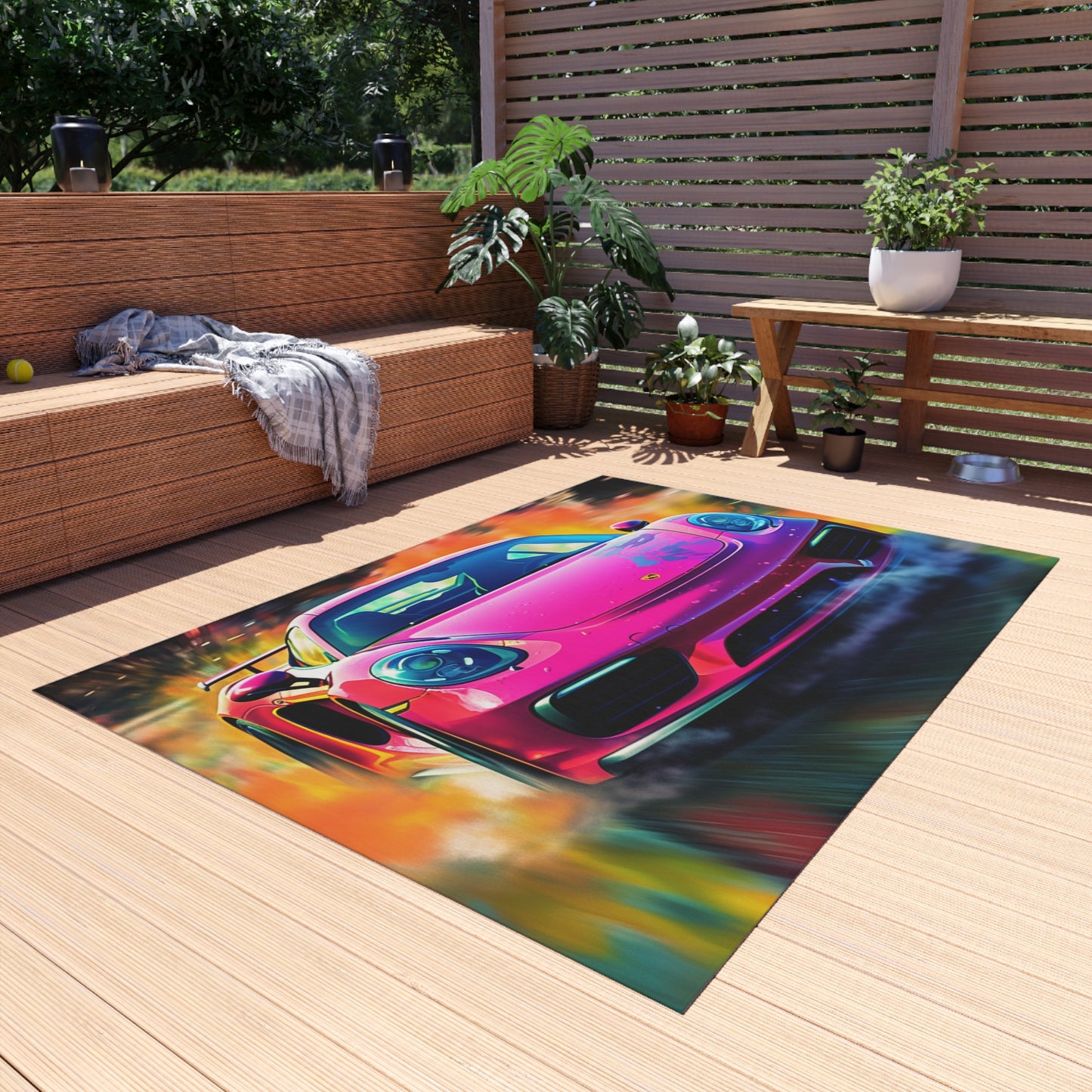 Outdoor Rug  Pink Porsche water fusion 4