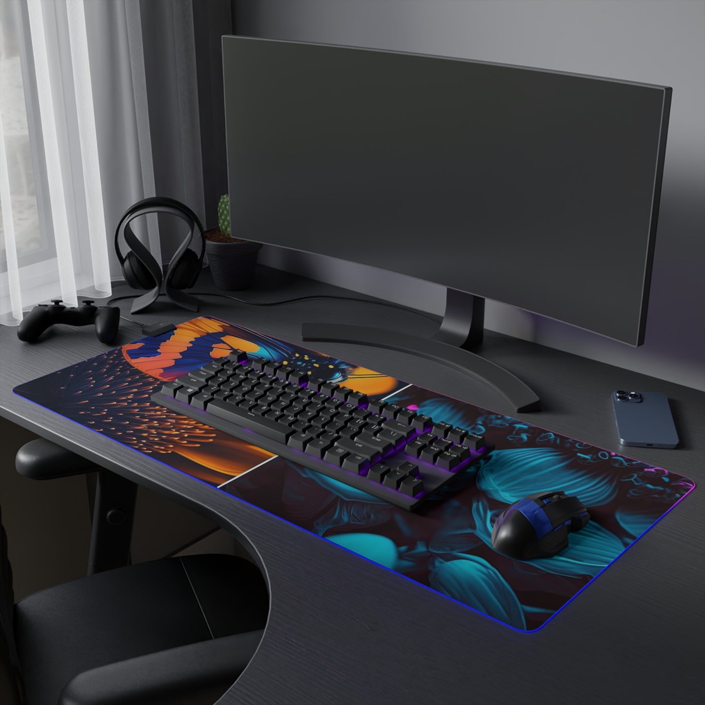 LED Gaming Mouse Pad Macro Reef Florescent 1