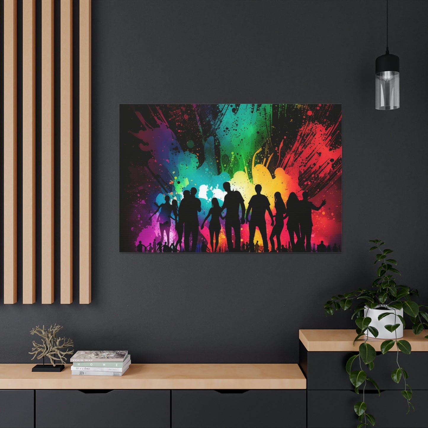 Canvas Gallery Wraps Silhouettes Color Party 1