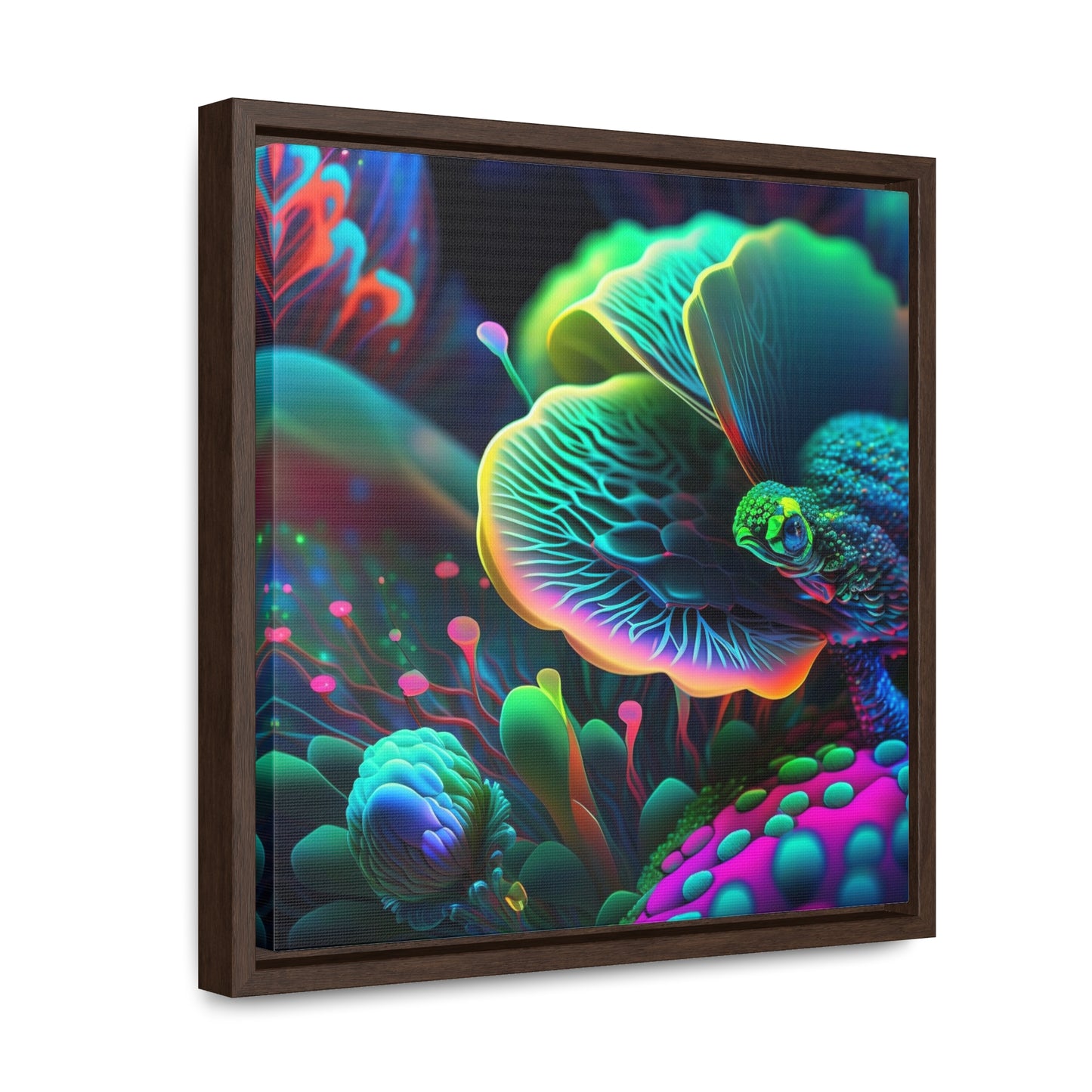 Gallery Canvas Wraps, Square Frame Neon Florescent Glow 2