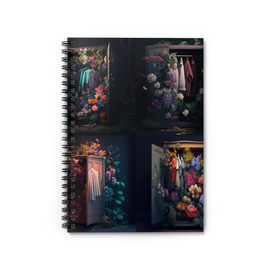Spiral Notebook - Ruled Line A Wardrobe Surrounded by Flowers 5