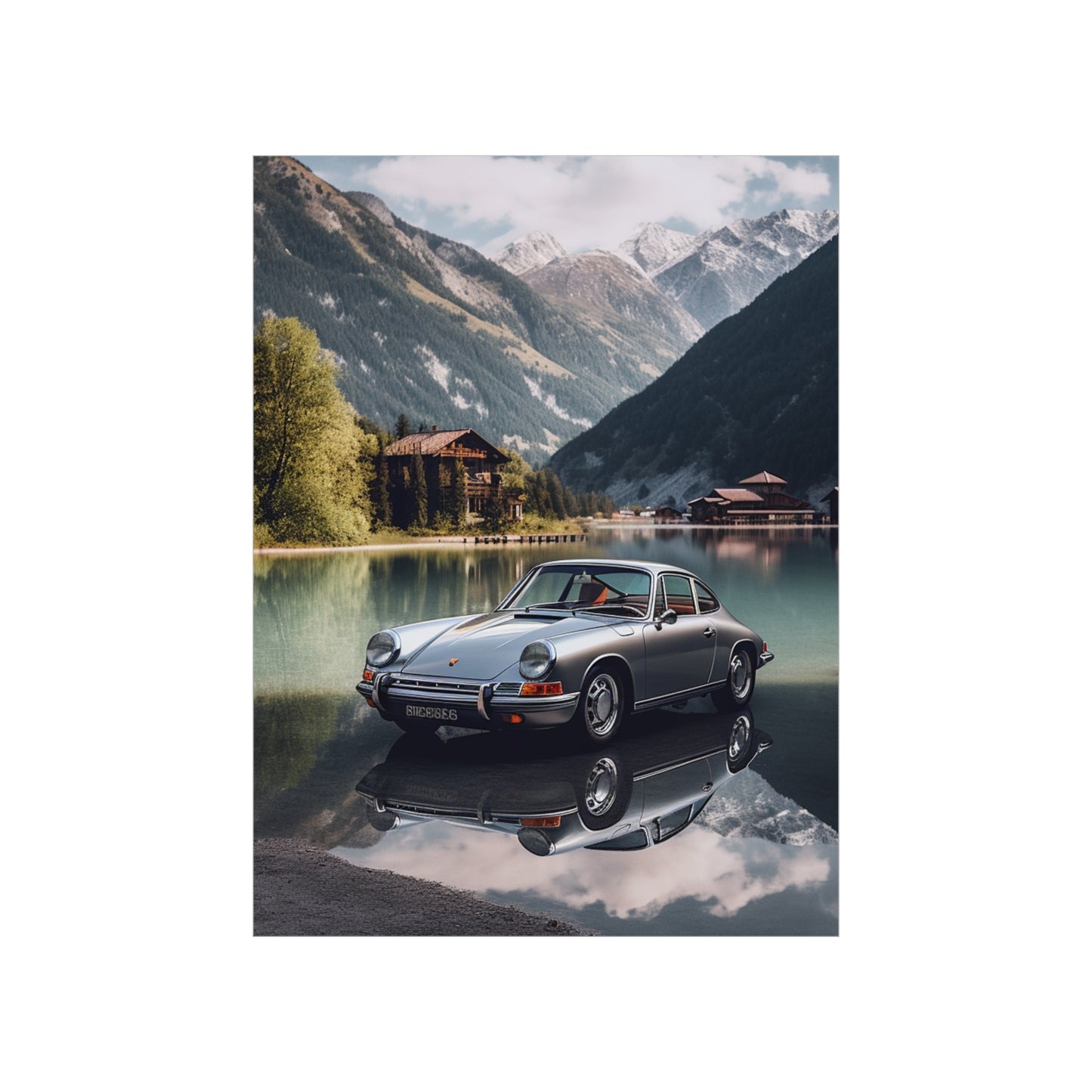 Premium Matte Vertical Posters Porsche Lake 2