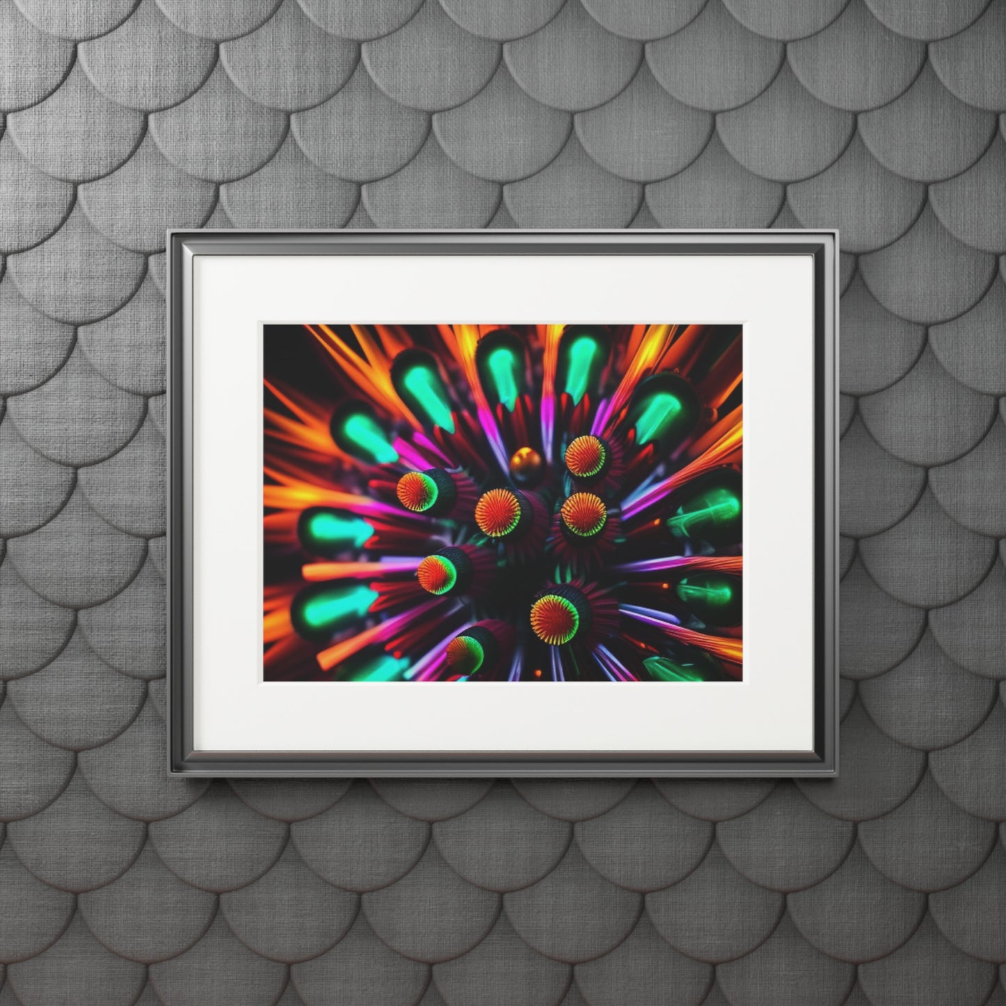 Fine Art Prints (Passepartout Paper Frame) Neon Macro 1