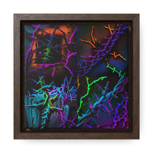 Gallery Canvas Wraps, Square Frame Macro Neon Barbs 5