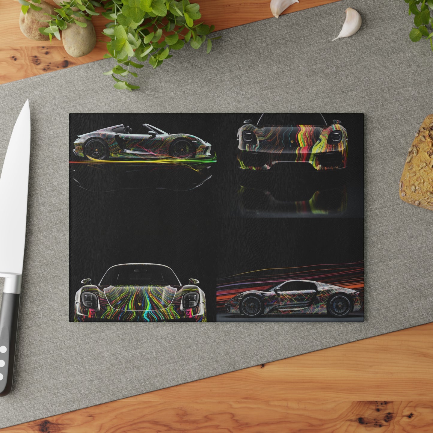 Glass Cutting Board Porsche Line 5