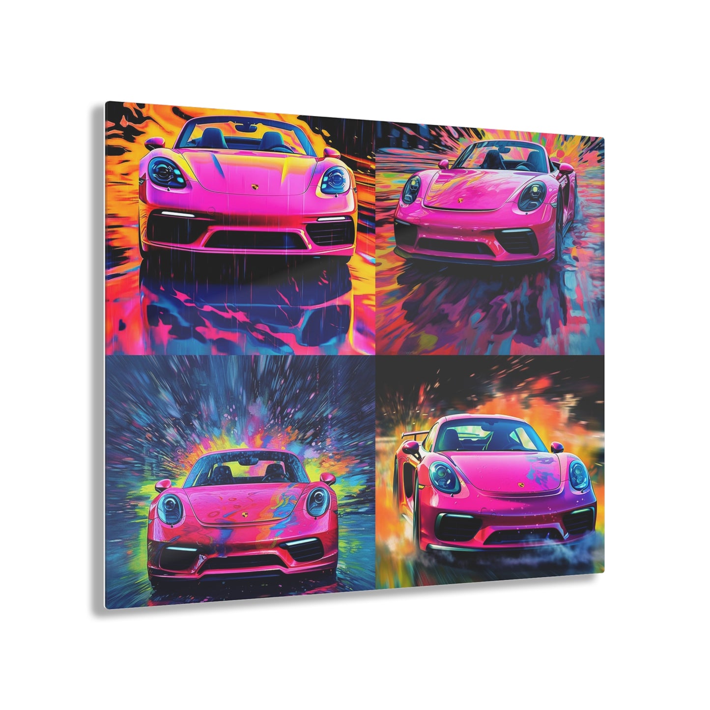 Acrylic Prints Pink Porsche water fusion 5