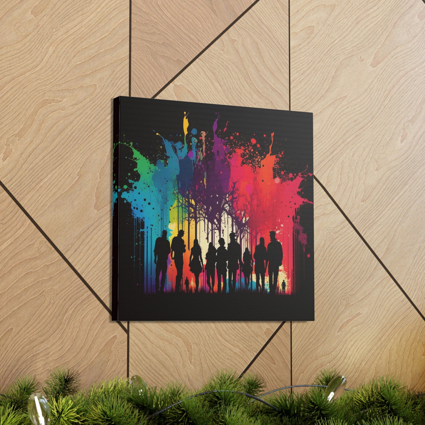 Canvas Gallery Wraps Silhouettes Color Party 2