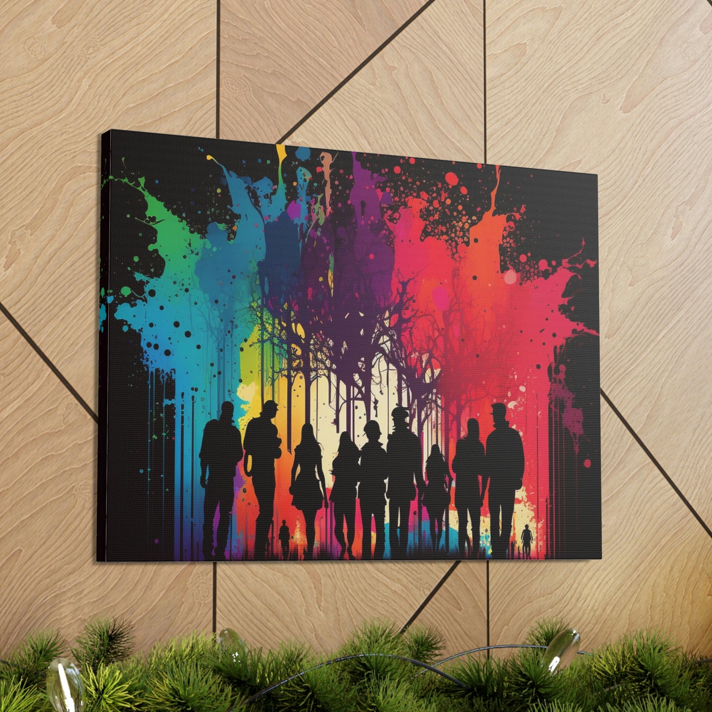 Canvas Gallery Wraps Silhouettes Color Party 2