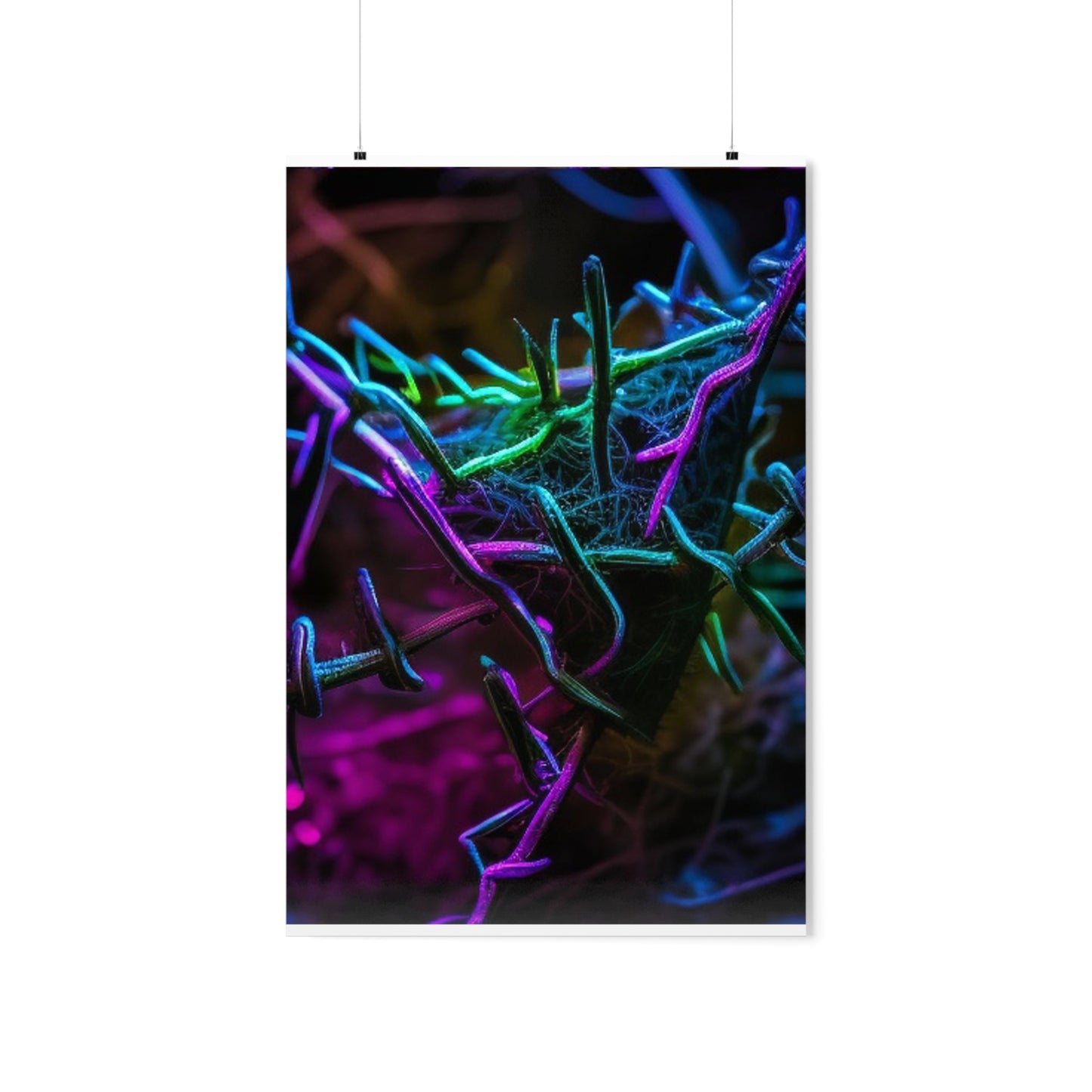 Premium Matte Vertical Posters Macro Neon Barb 3