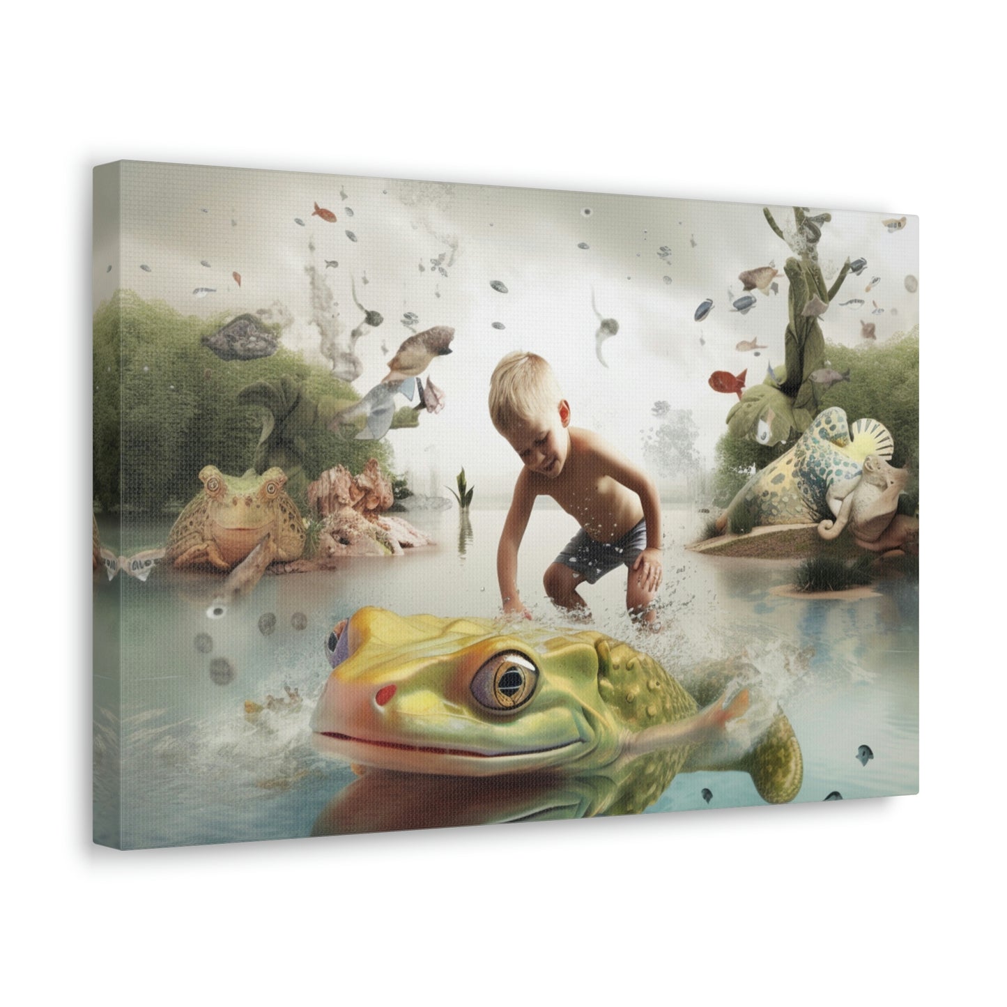 Canvas Gallery Wraps Boy Frog 5