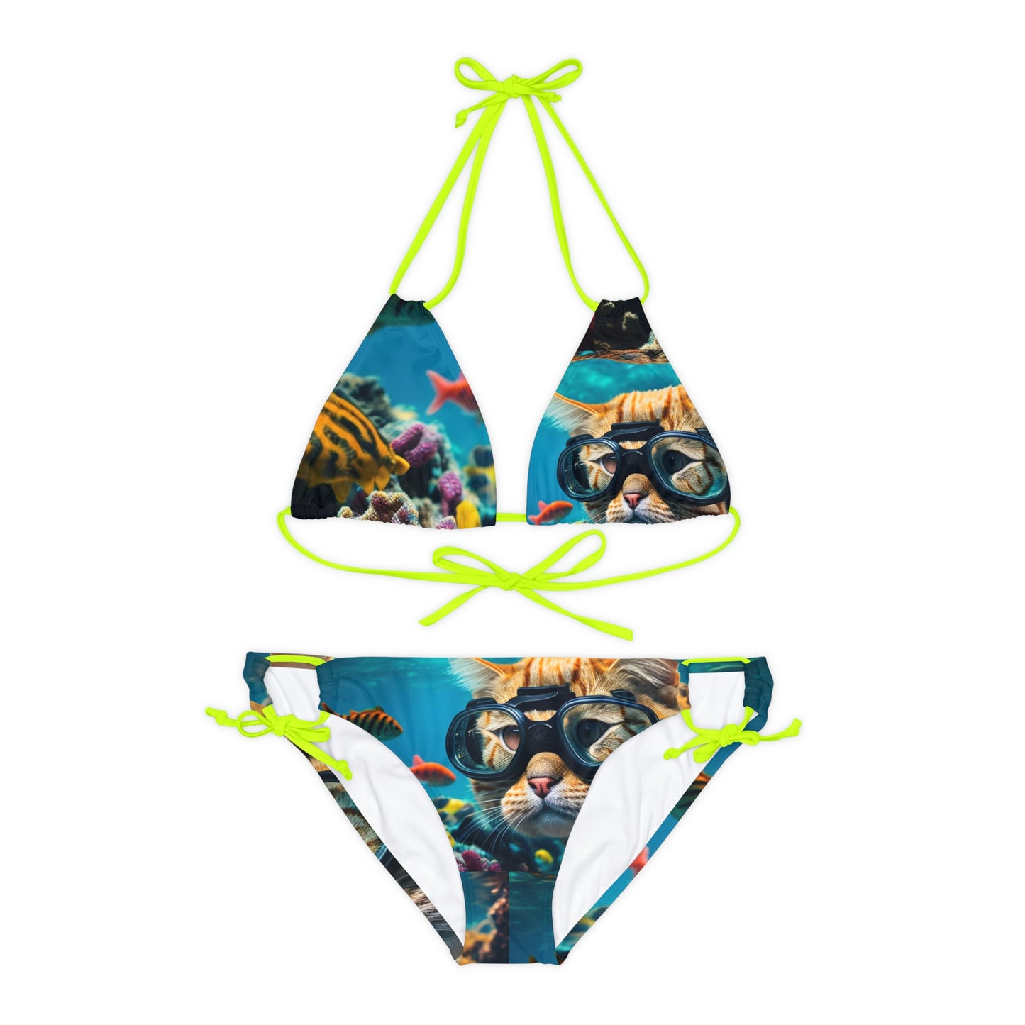 Strappy Bikini Set (AOP) Scuba Cat 3