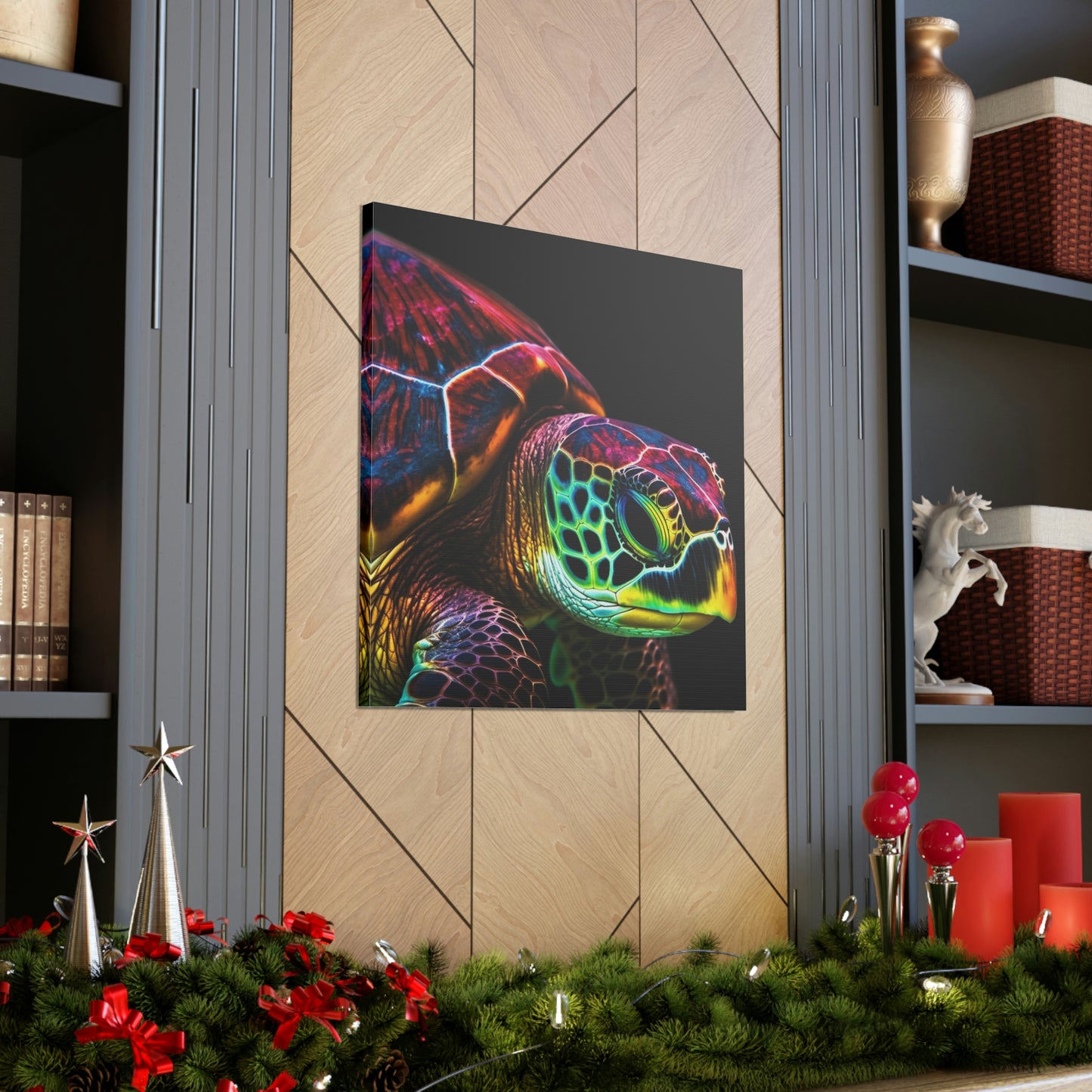 Canvas Gallery Wraps Neon Sea Turtle 3