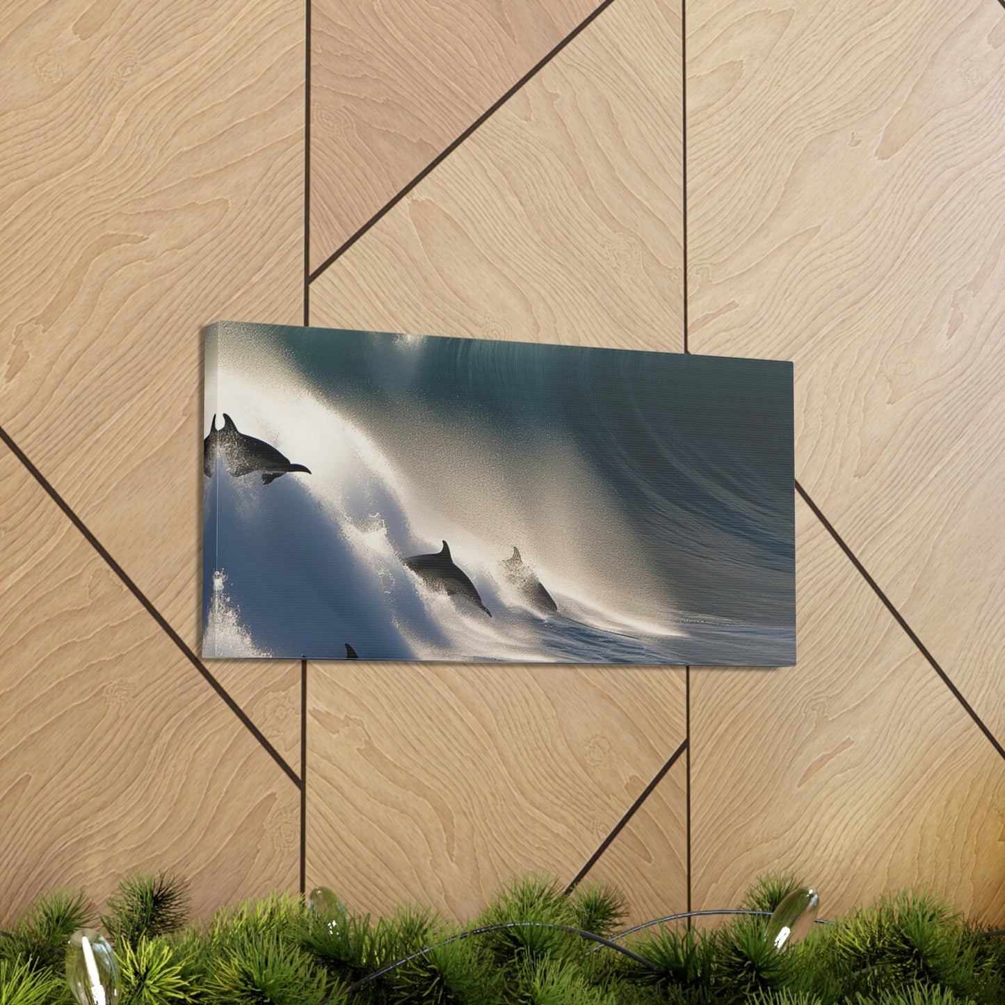 Canvas Gallery Wraps Dolphin Wave 2