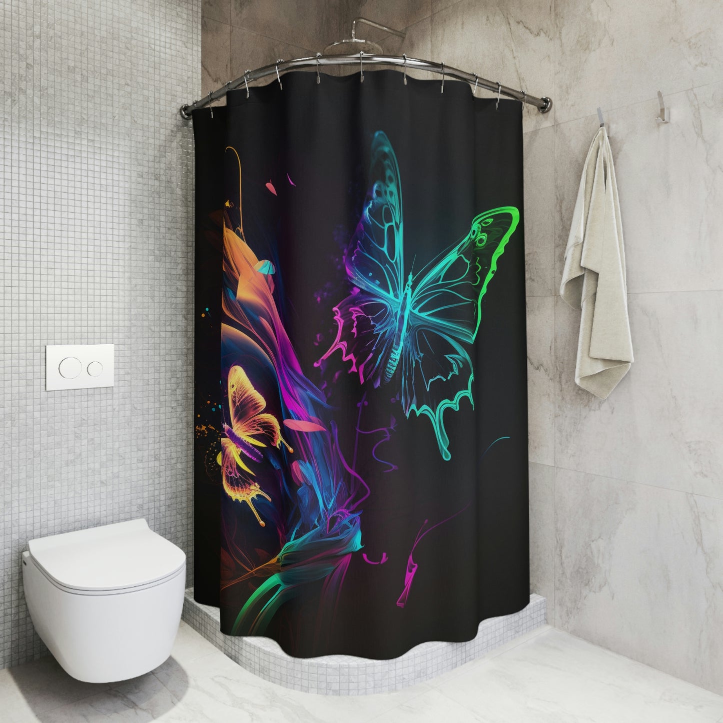 Polyester Shower Curtain glow fusion 4