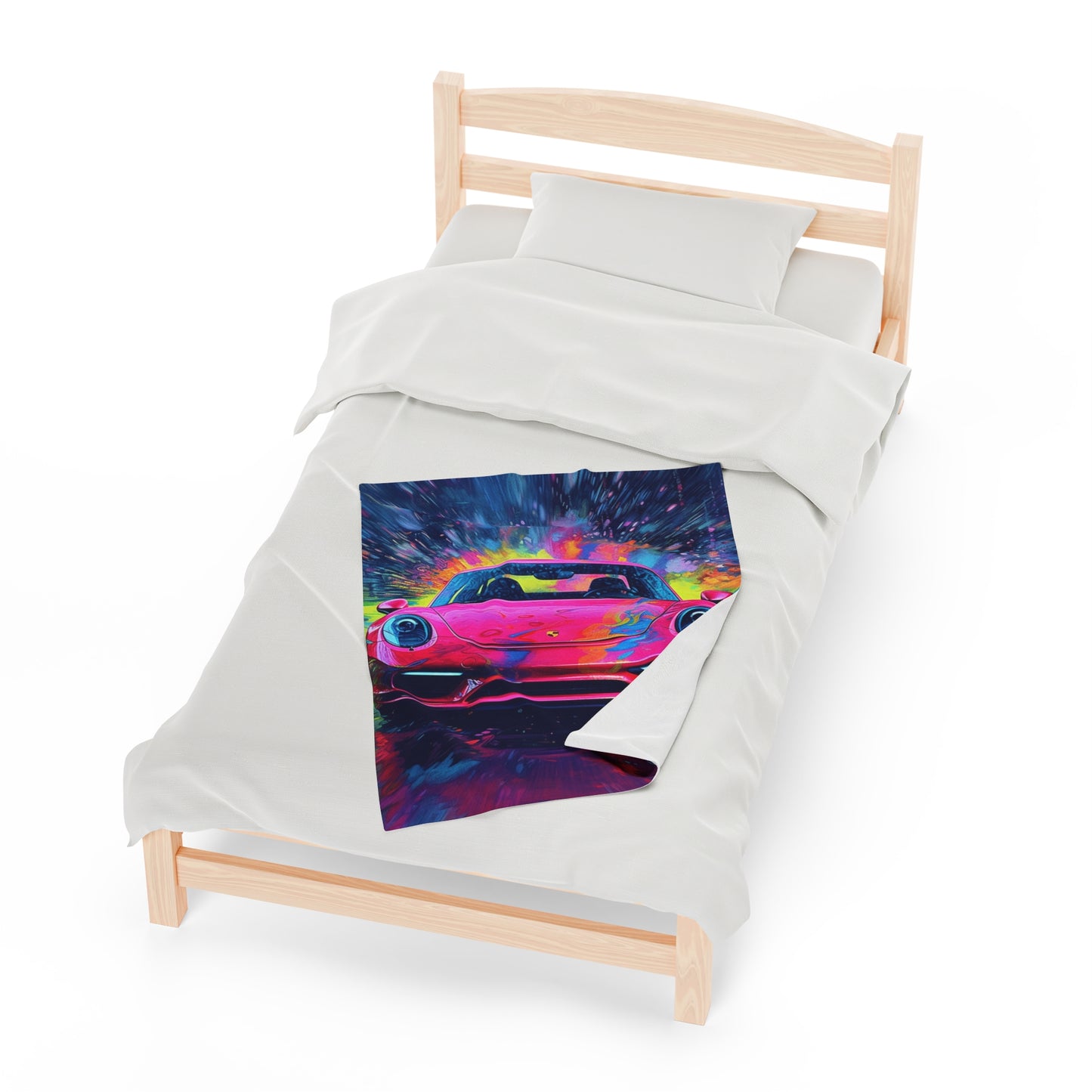 Velveteen Plush Blanket Pink Porsche water fusion 3