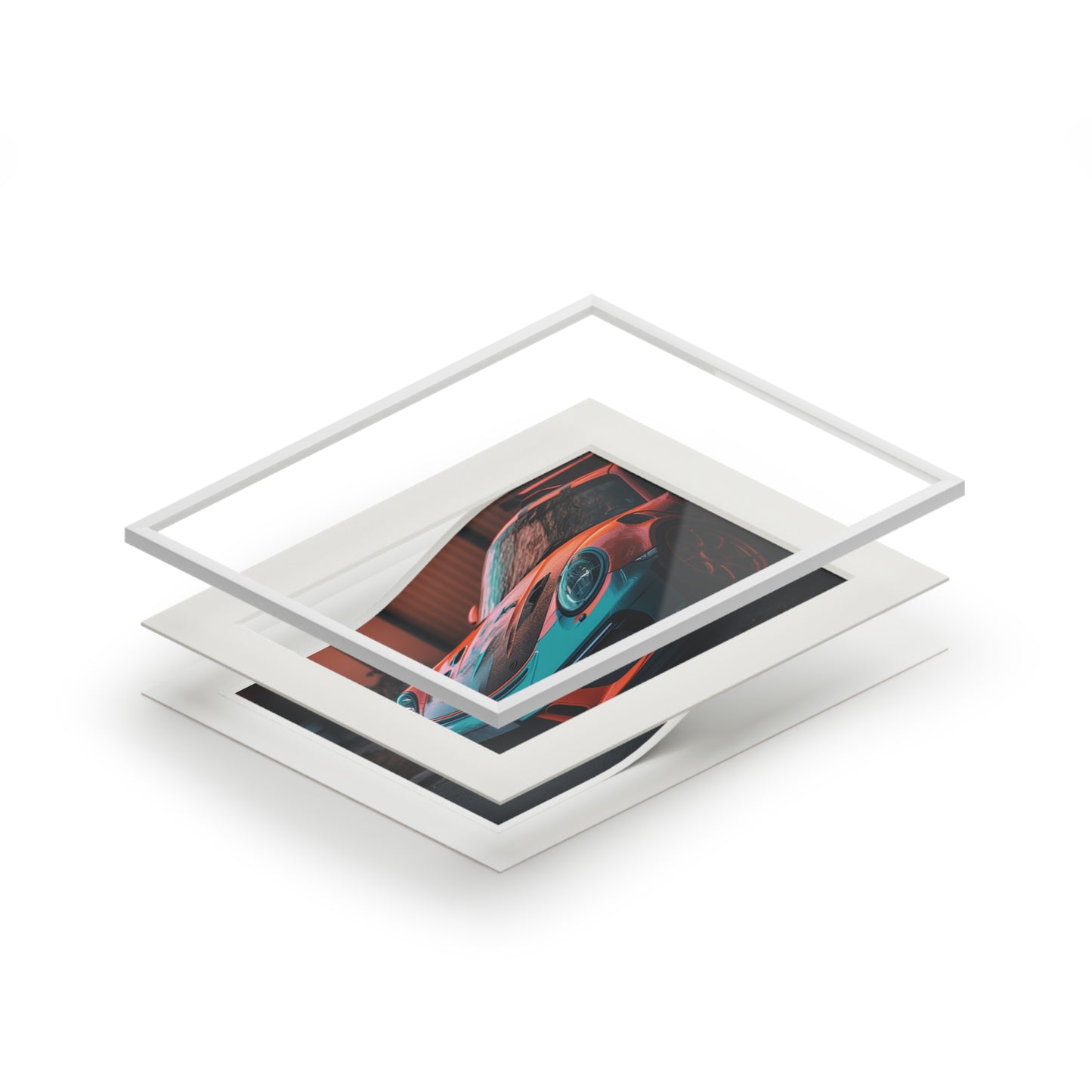 Fine Art Prints (Passepartout Paper Frame) porsche 911 gt3 3