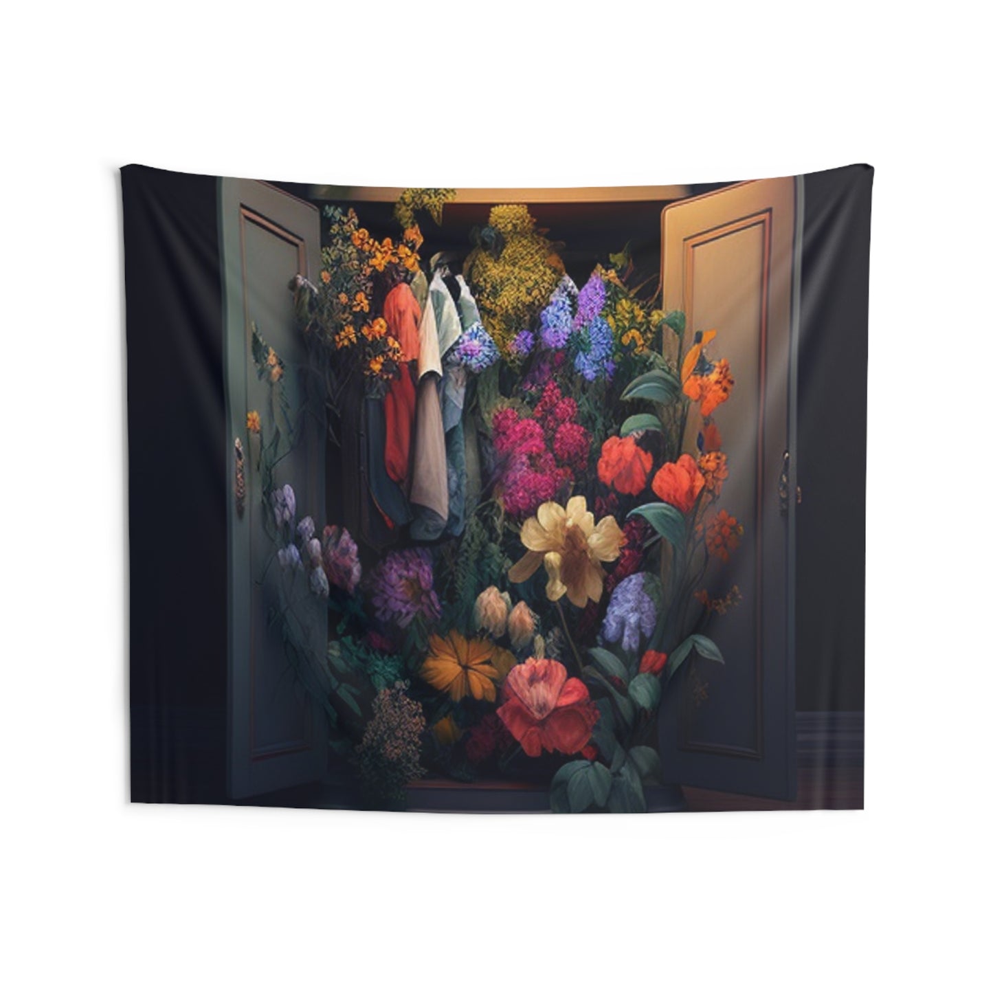 Indoor Wall Tapestries A Wardrobe Surrounded by Flowers 4