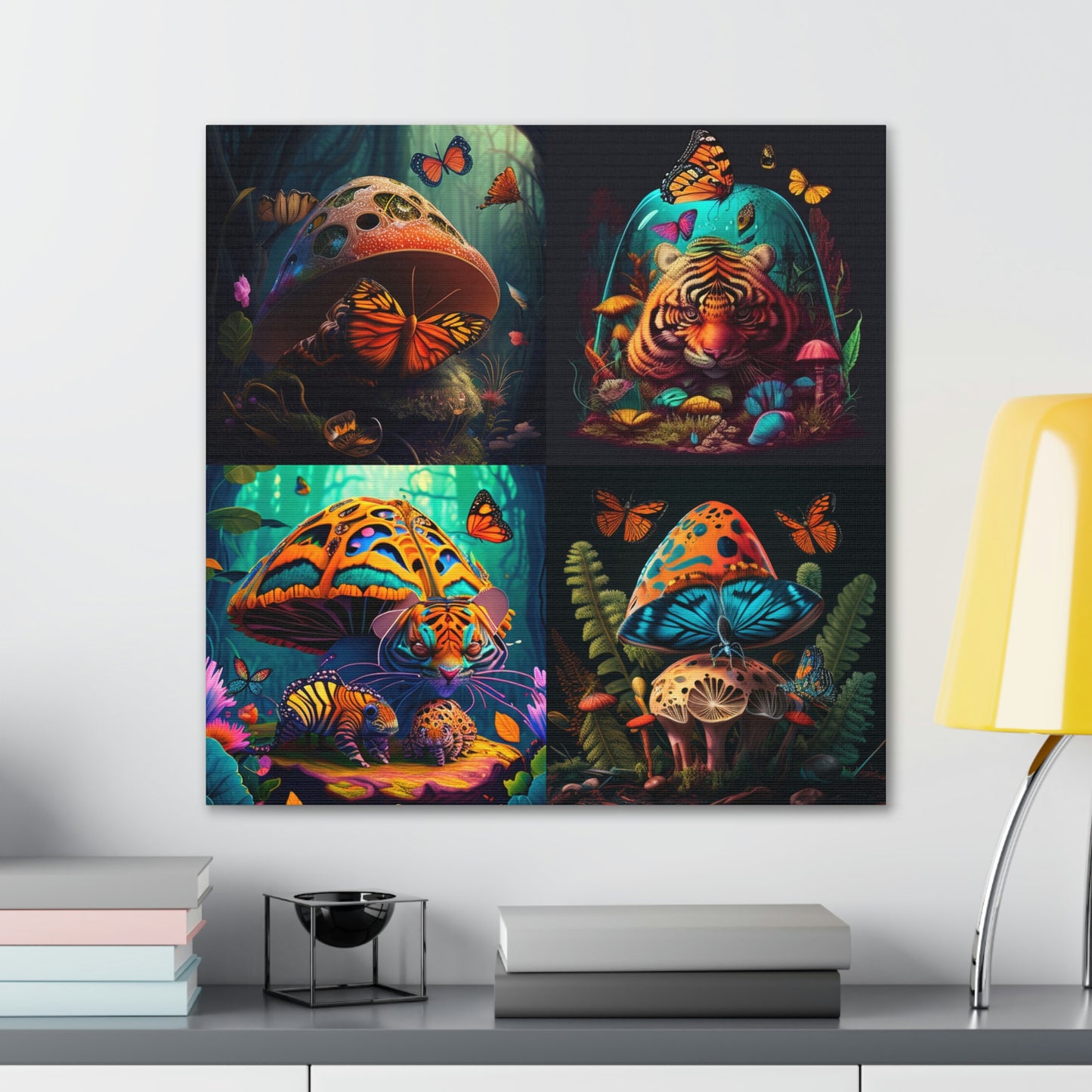 Abstract colorful butterfly tiger mushroom