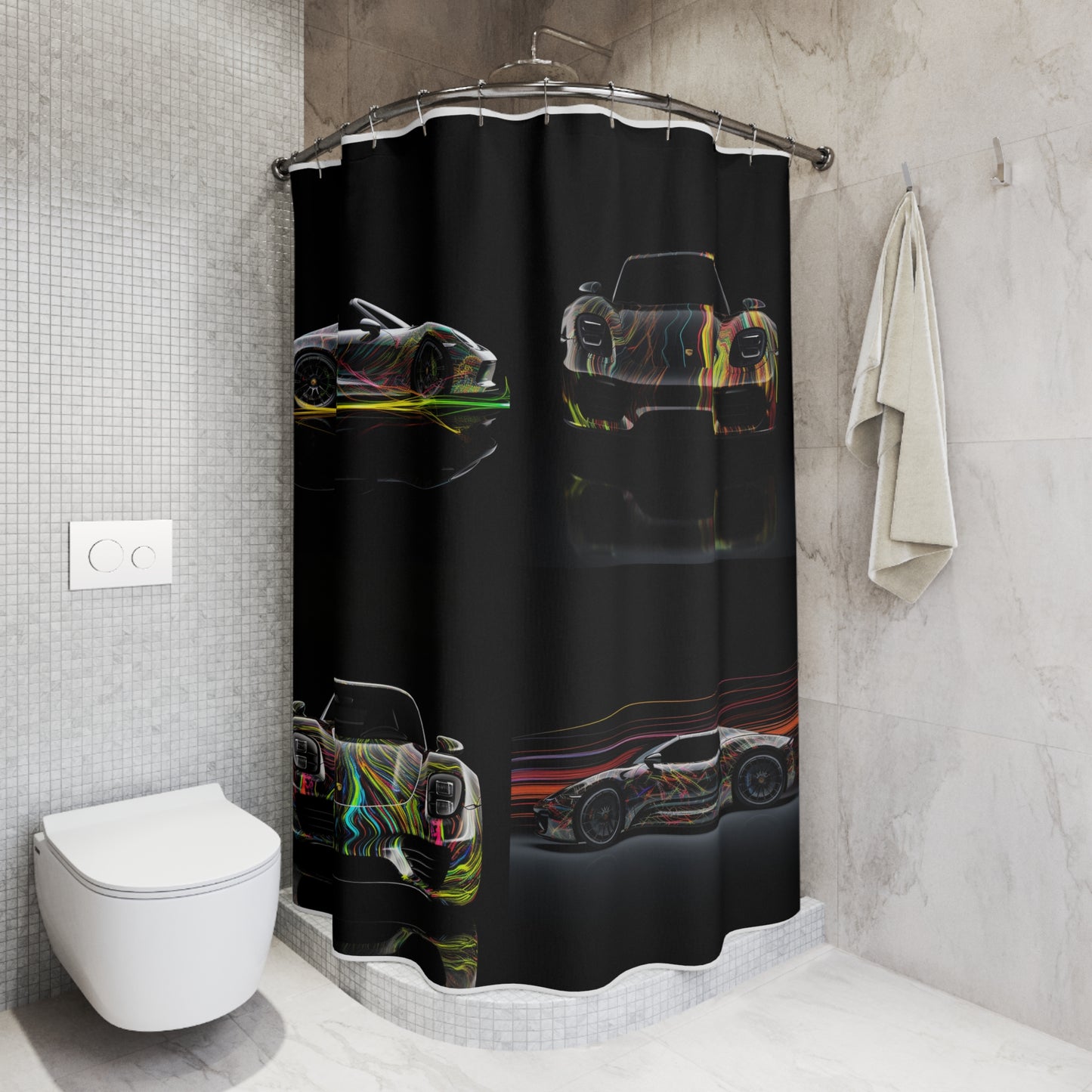 Polyester Shower Curtain Porsche Line 5