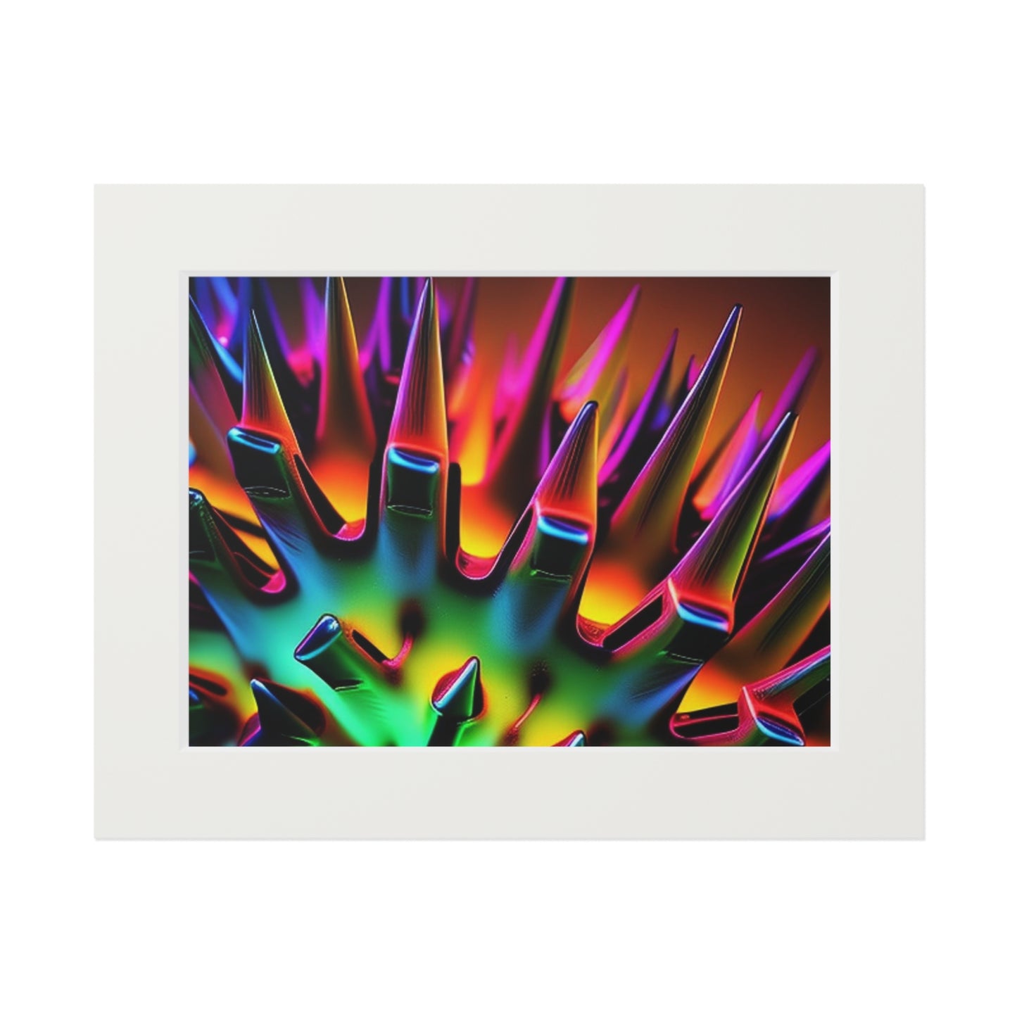 Fine Art Prints (Passepartout Paper Frame) Macro Neon Spike 2