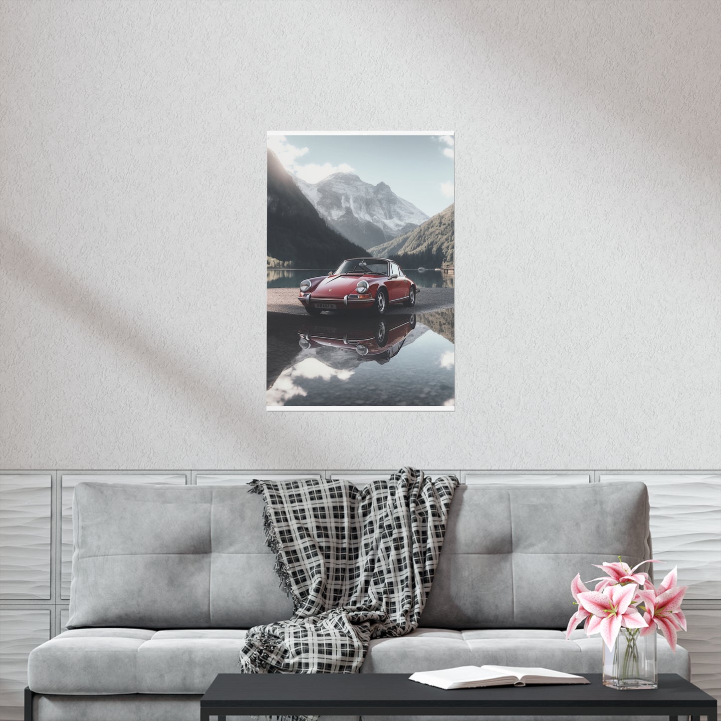 Premium Matte Vertical Posters Porsche Lake 4