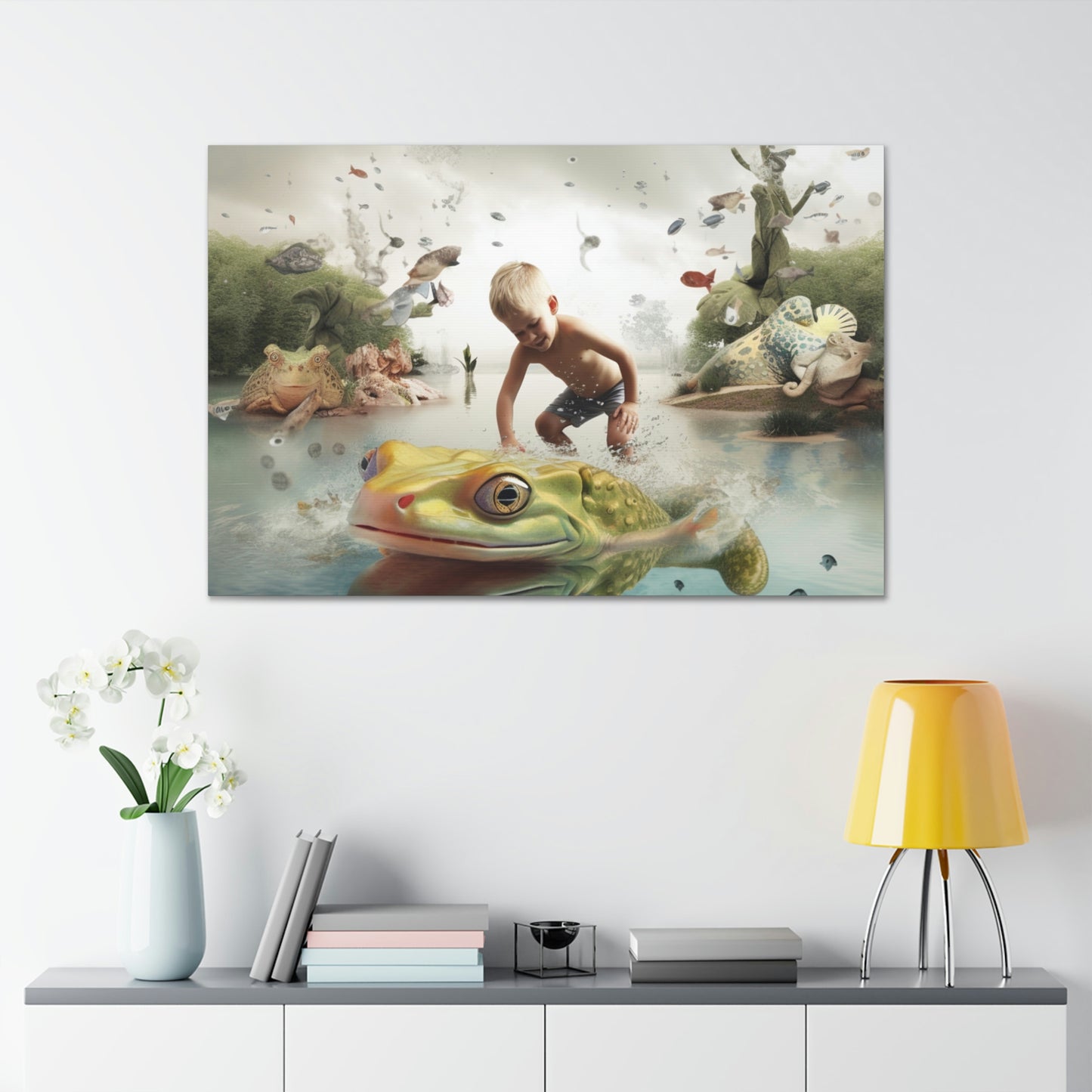 Canvas Gallery Wraps Boy Frog 5