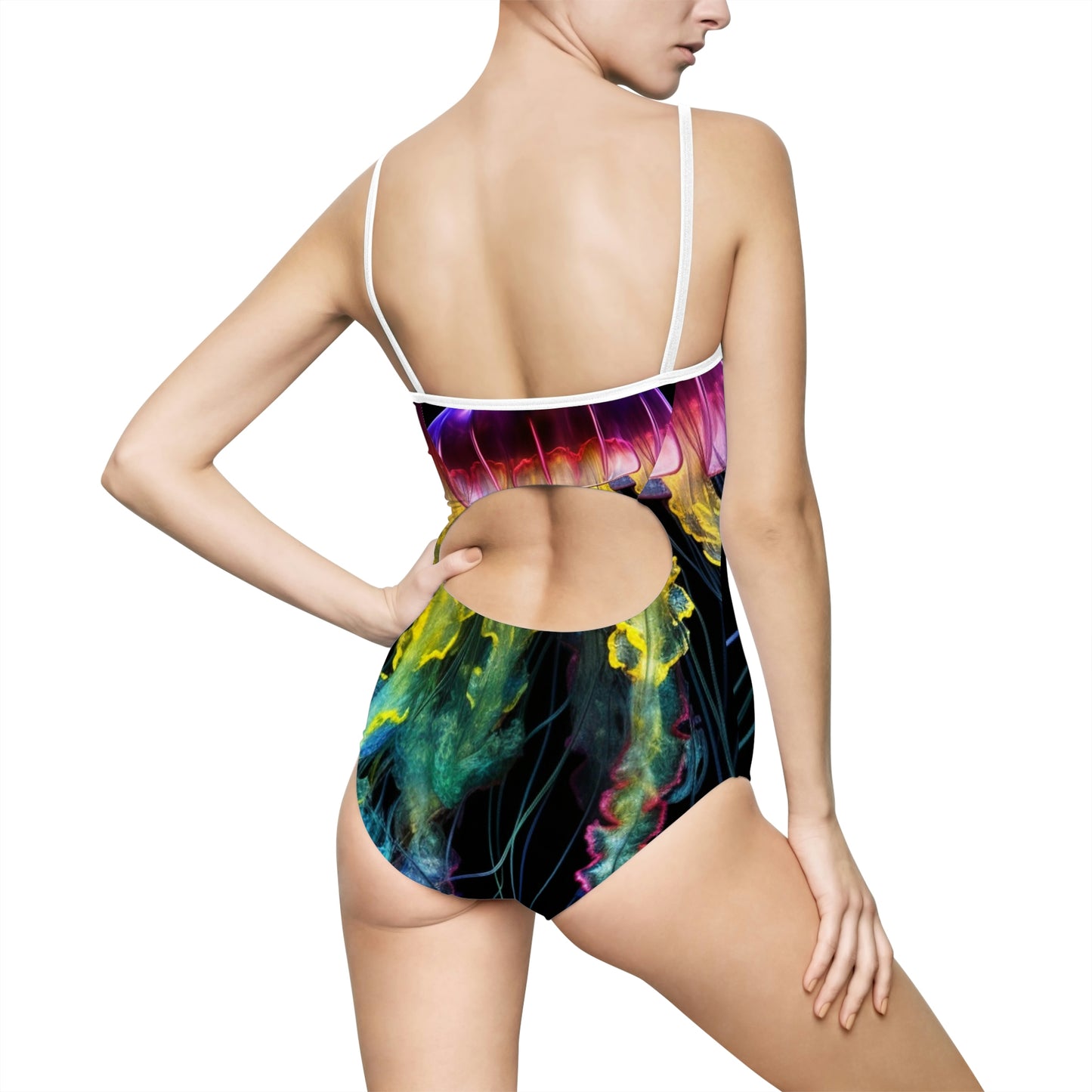 Women's One-piece Swimsuit (AOP) Florescent Jelly 1