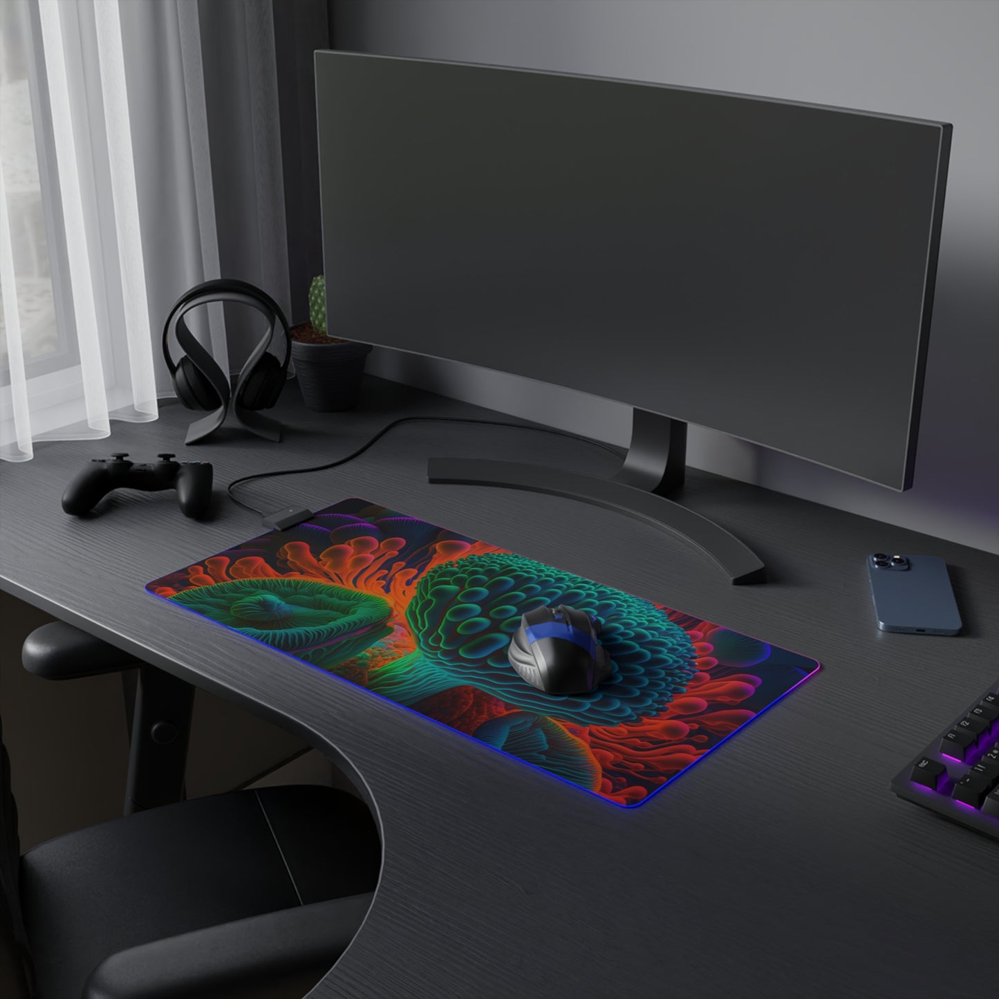 LED Gaming Mouse Pad Macro Reef Florescent 3