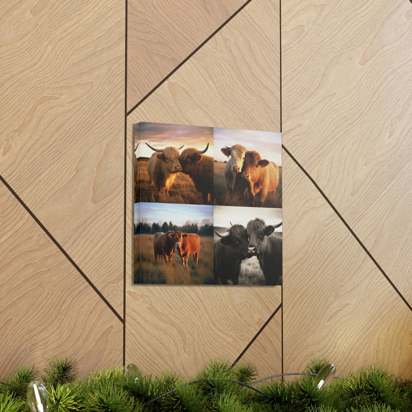 Canvas Gallery Wraps Cow Love 4 Pack