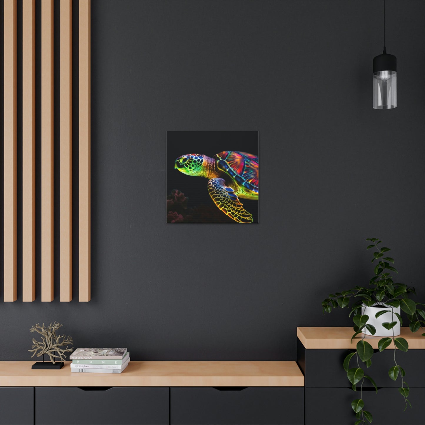 Canvas Gallery Wraps Neon Sea Turtle 4