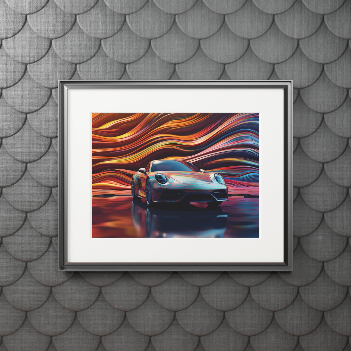 Fine Art Prints (Passepartout Paper Frame) Porsche Water Fusion 1