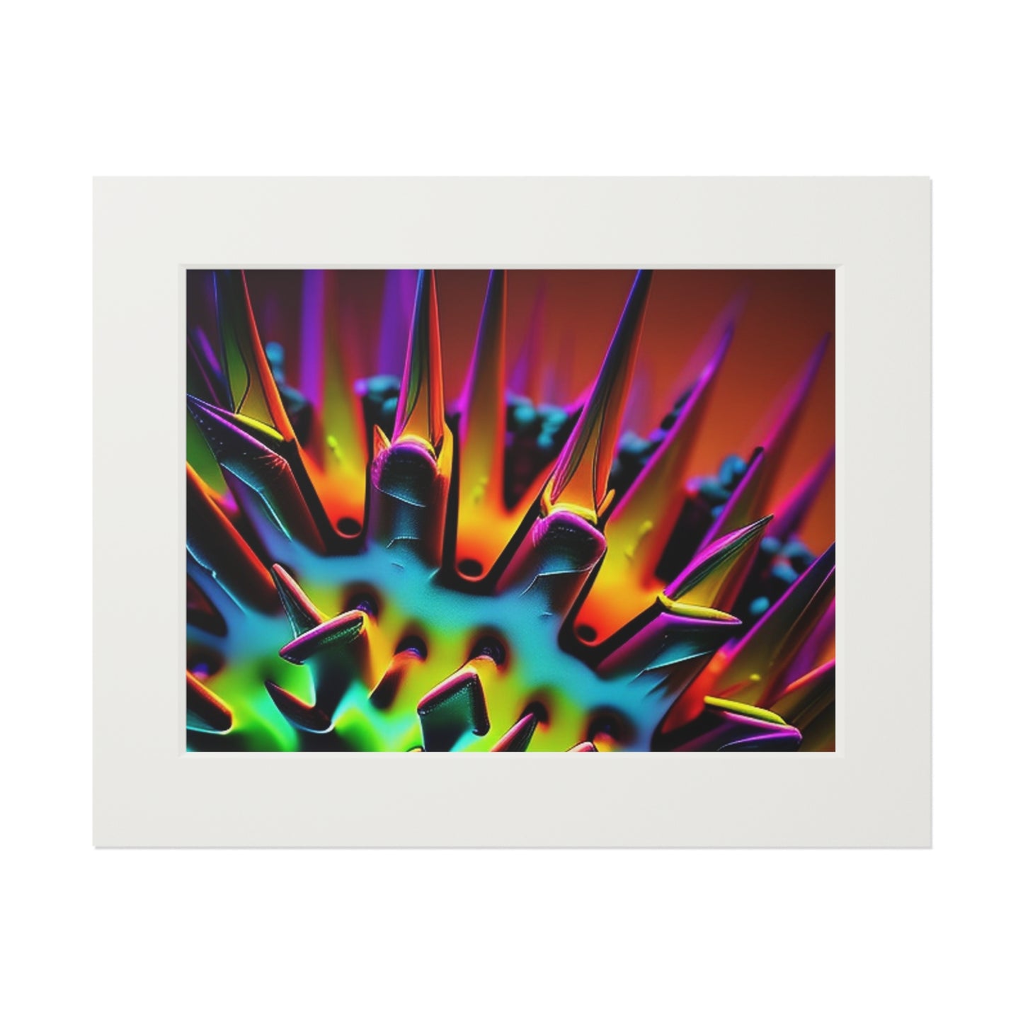 Fine Art Prints (Passepartout Paper Frame)  Macro Neon Spike 4