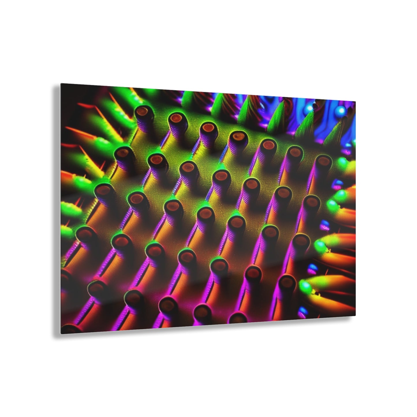 Acrylic Prints Macro Cactus neon square 1