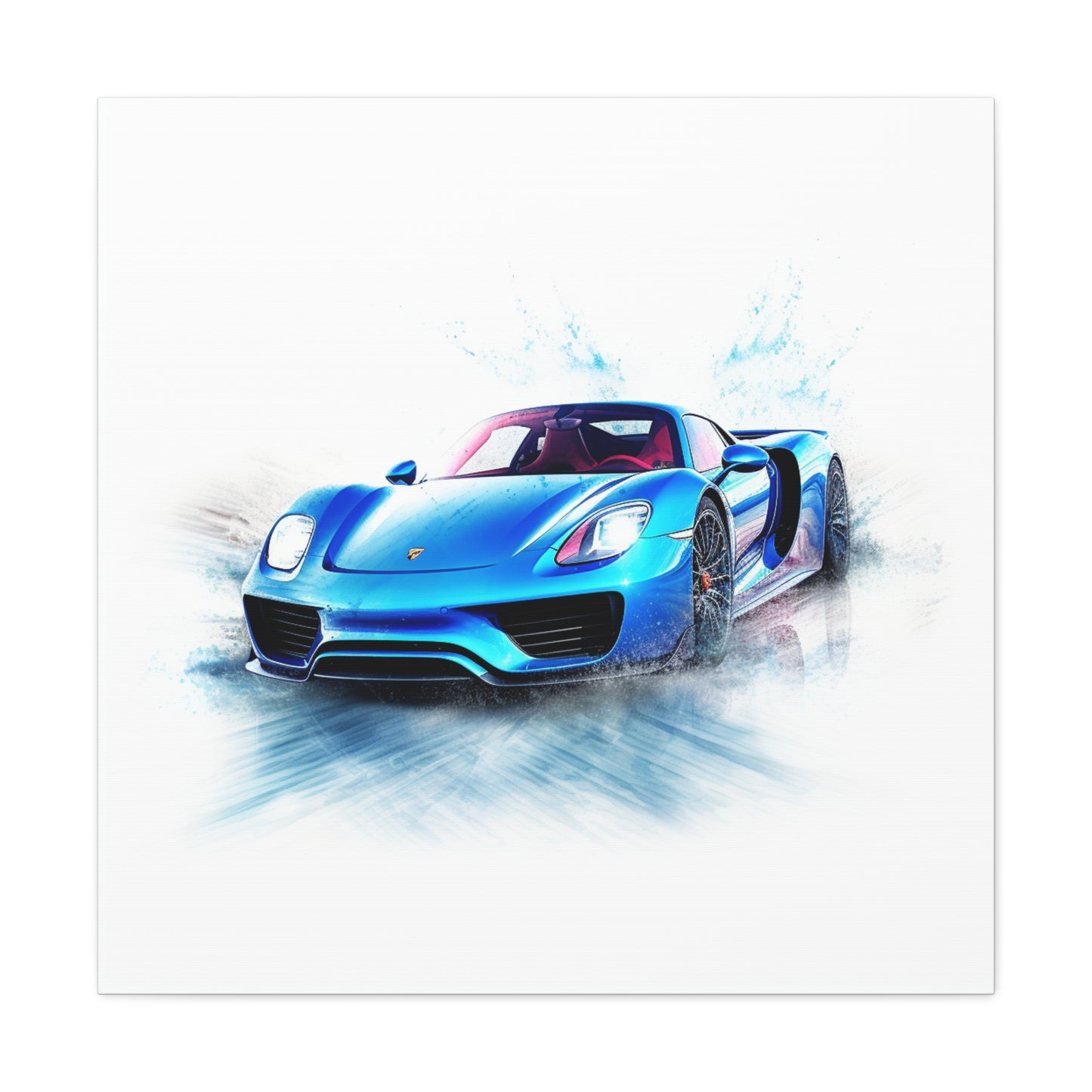 Canvas Gallery Wraps 918 Spyder with white background driving fast on water 1