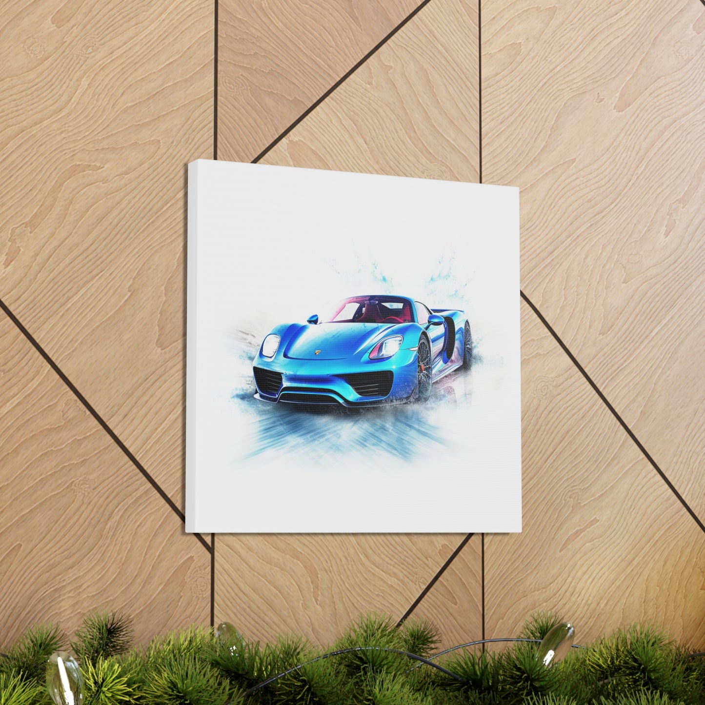 Canvas Gallery Wraps 918 Spyder with white background driving fast on water 1