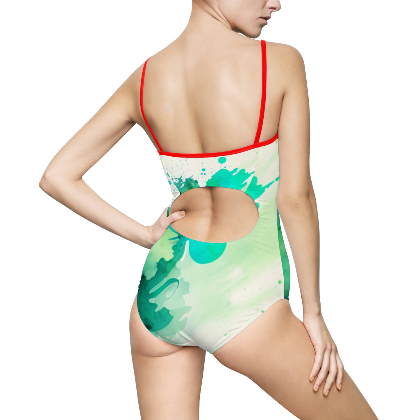 Women's One-piece Swimsuit (AOP)  Bright Spring Flowers 1