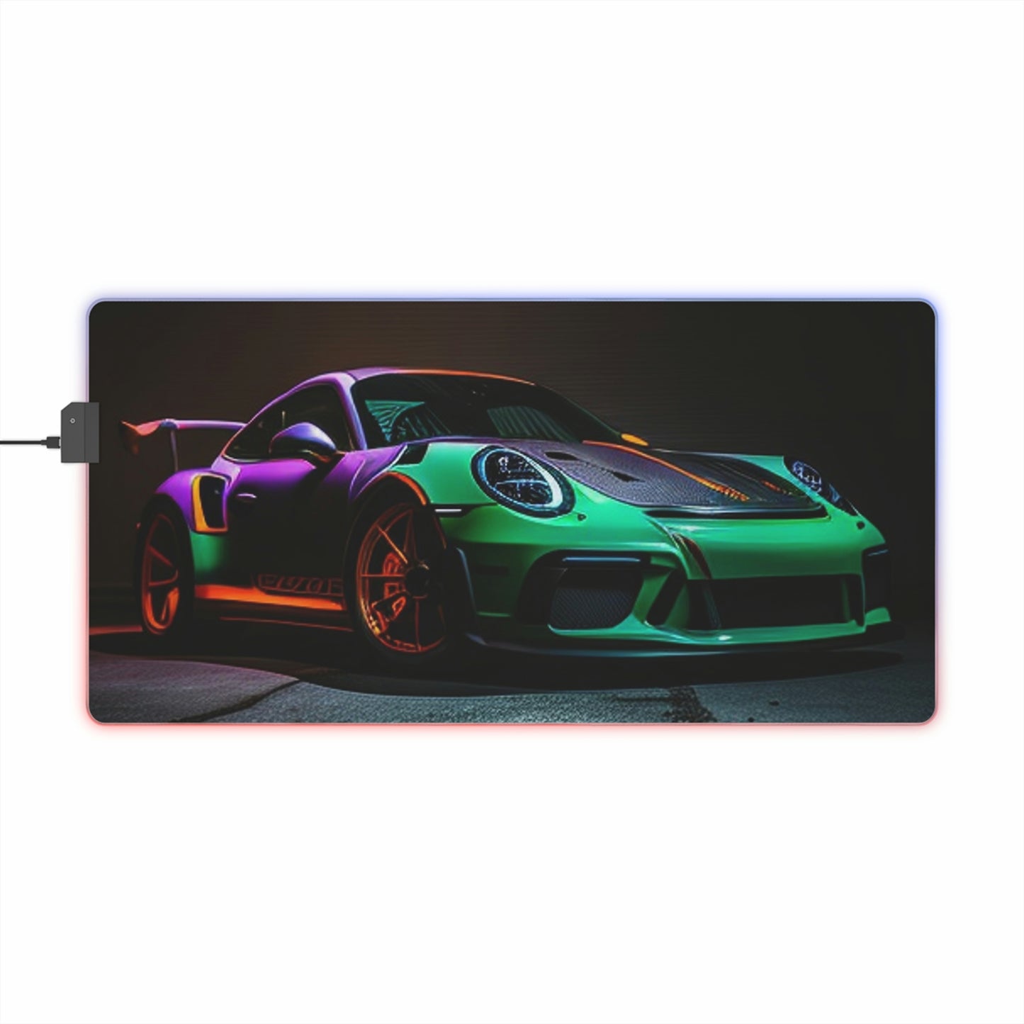 LED Gaming Mouse Pad Green Porsche 911 4